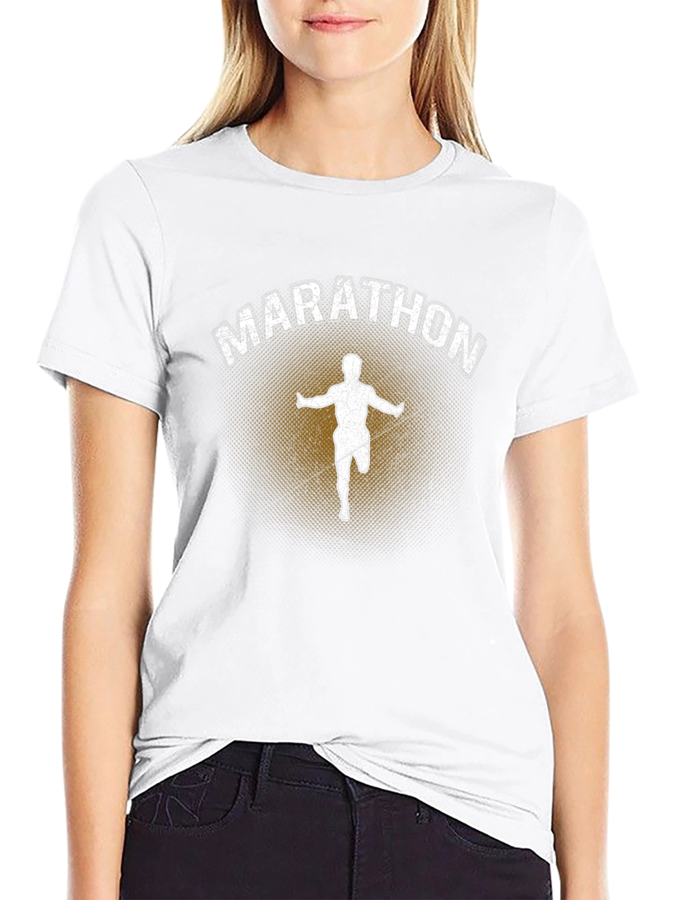 Black Marathon Runner Graphic Tee - Black view 9