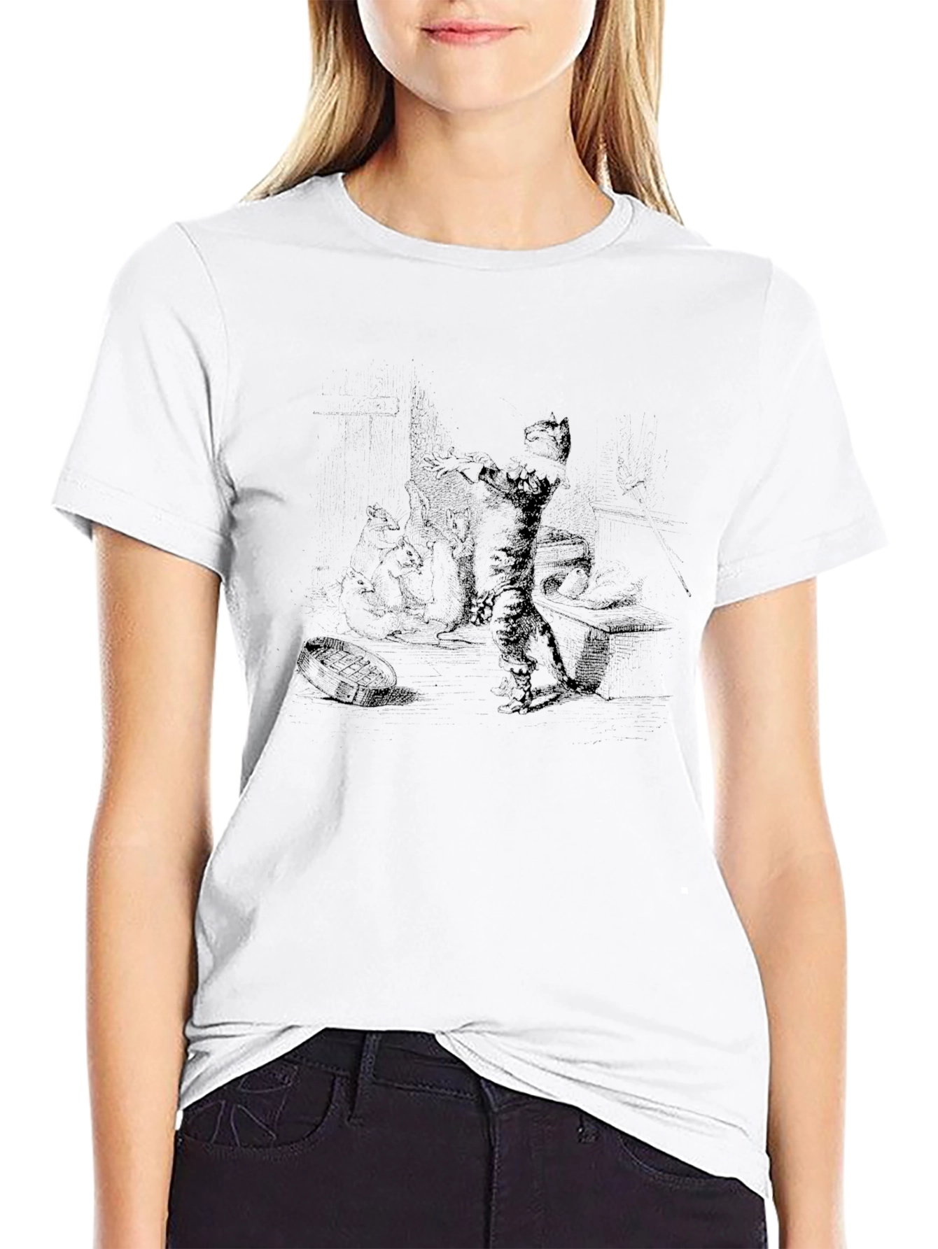 Black Men's Black Graphic Tee view 9