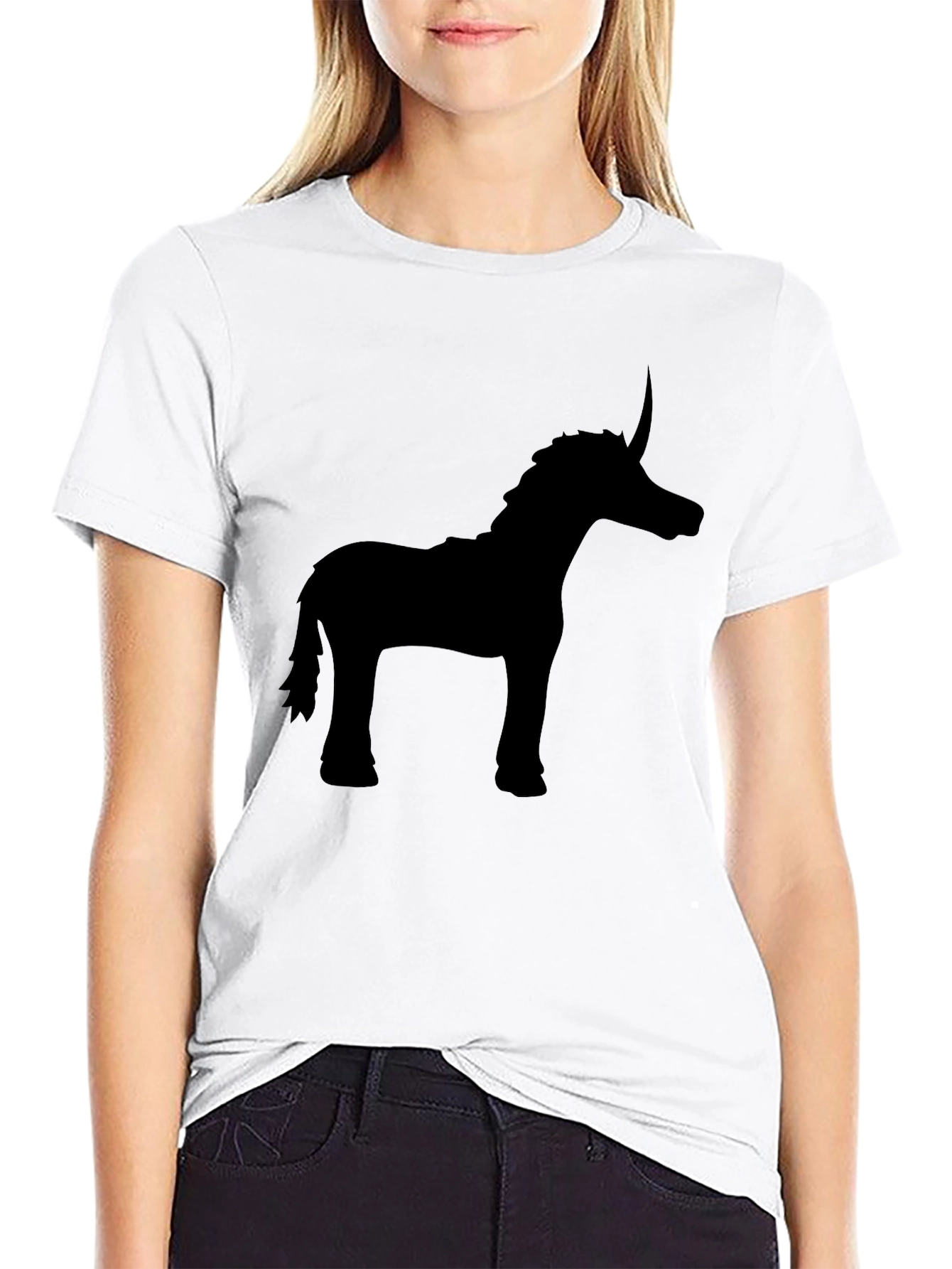 Black Unicorn Silhouette Black T-Shirt - Stylish Men's Tee view 9