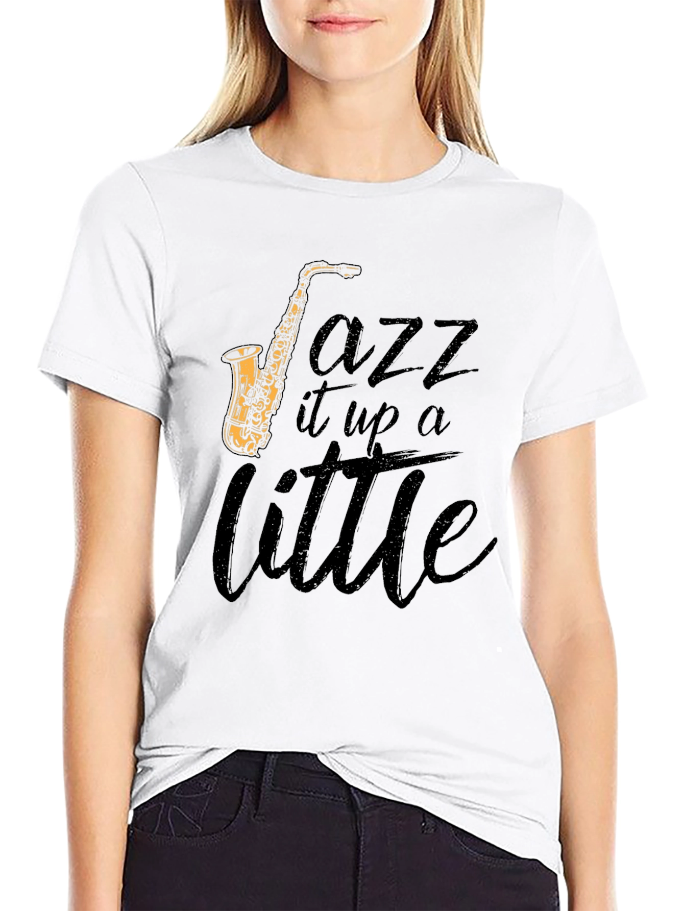 Black Jazz It Up Tee - Saxophone Graphic T-Shirt view 9