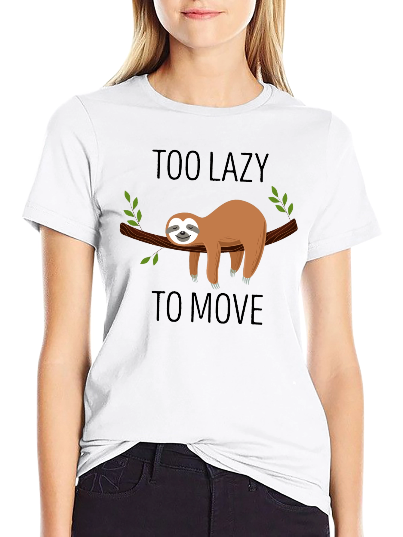 Black Lazy Sloth Graphic T-Shirt - Men's Black Tee view 9