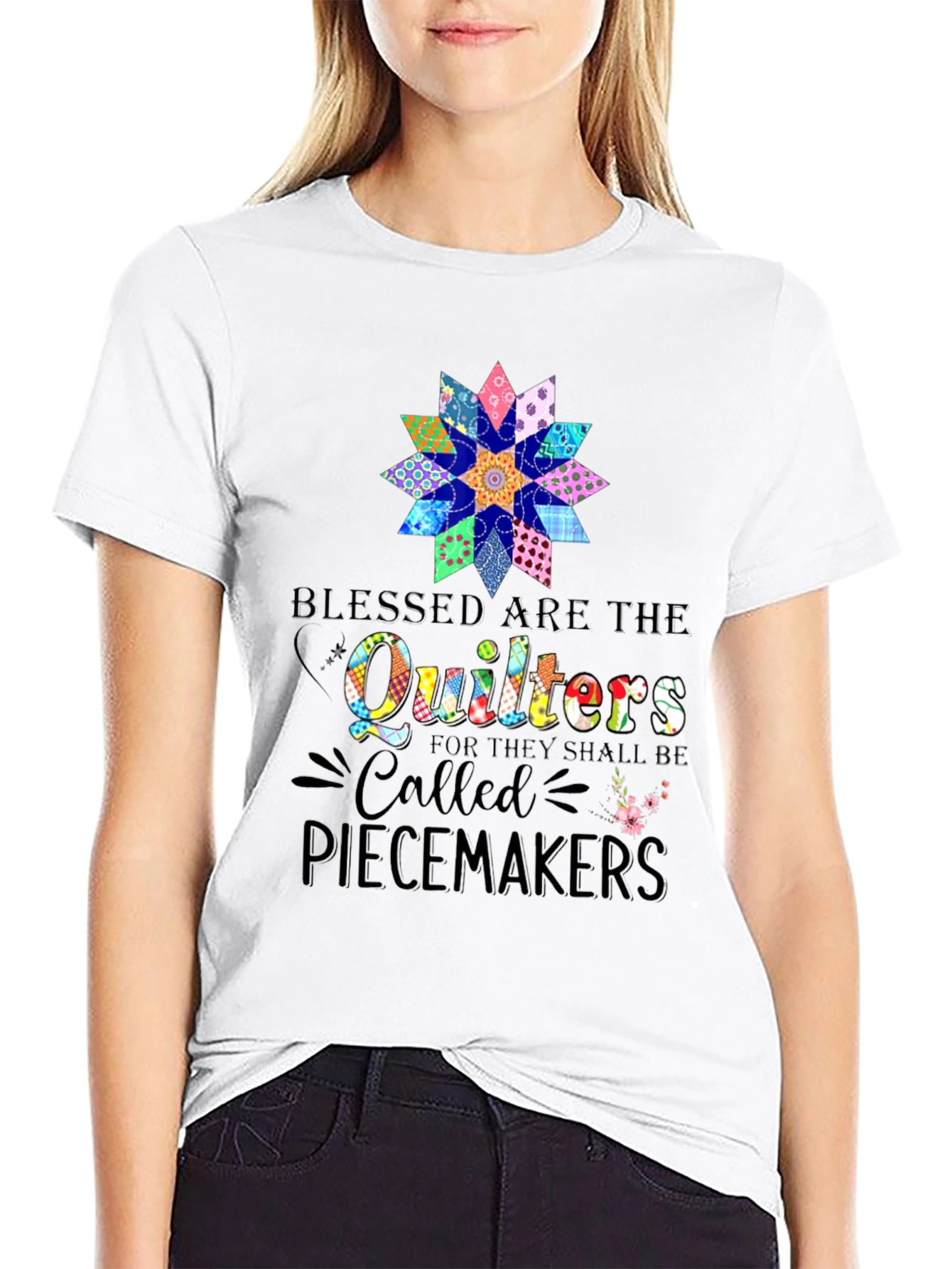 Black Quilters Piecemakers Black Graphic T-Shirt view 9