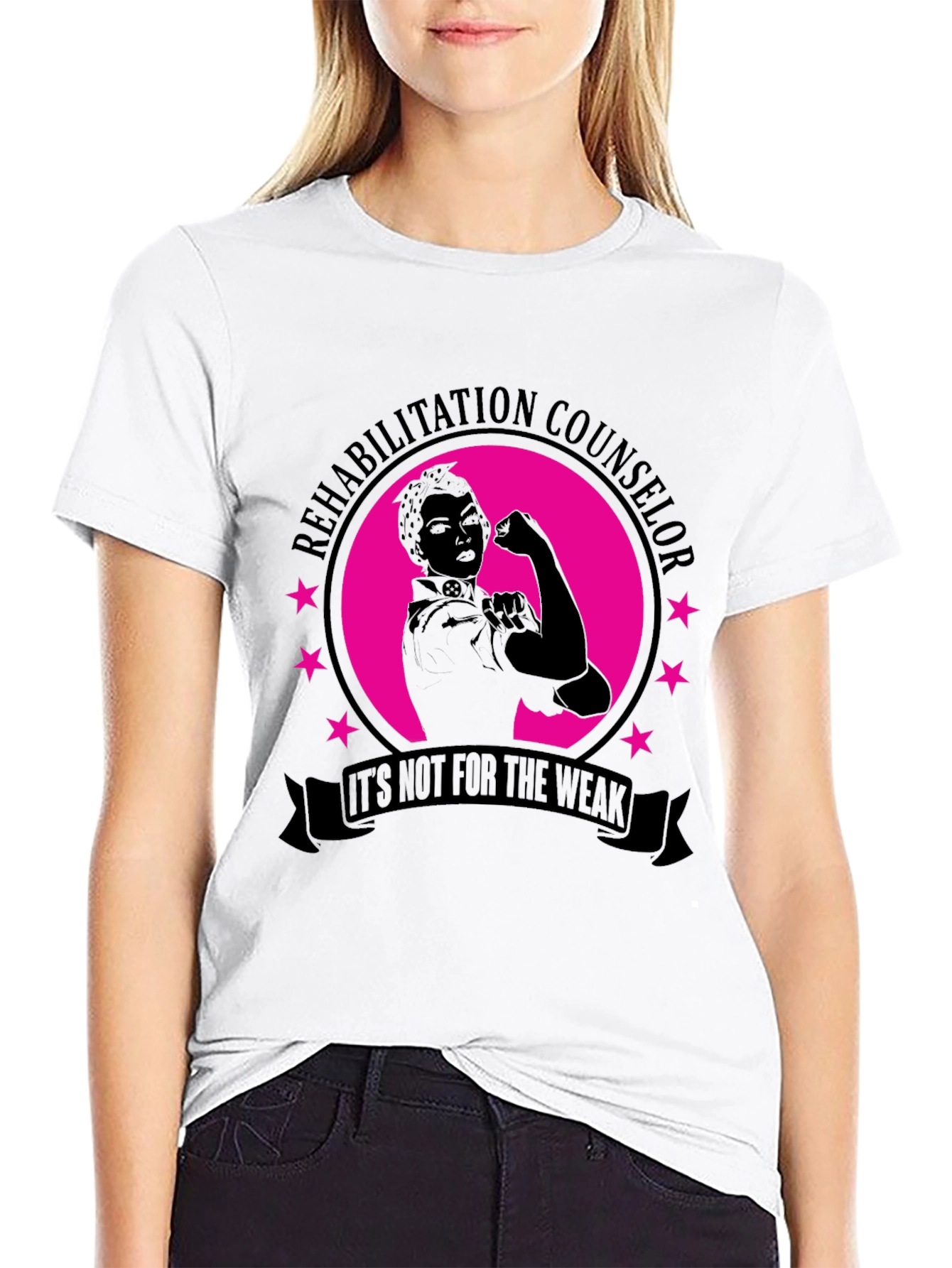 Black Rehabilitation Counselor T-Shirt - It's Not For The Weak view 9