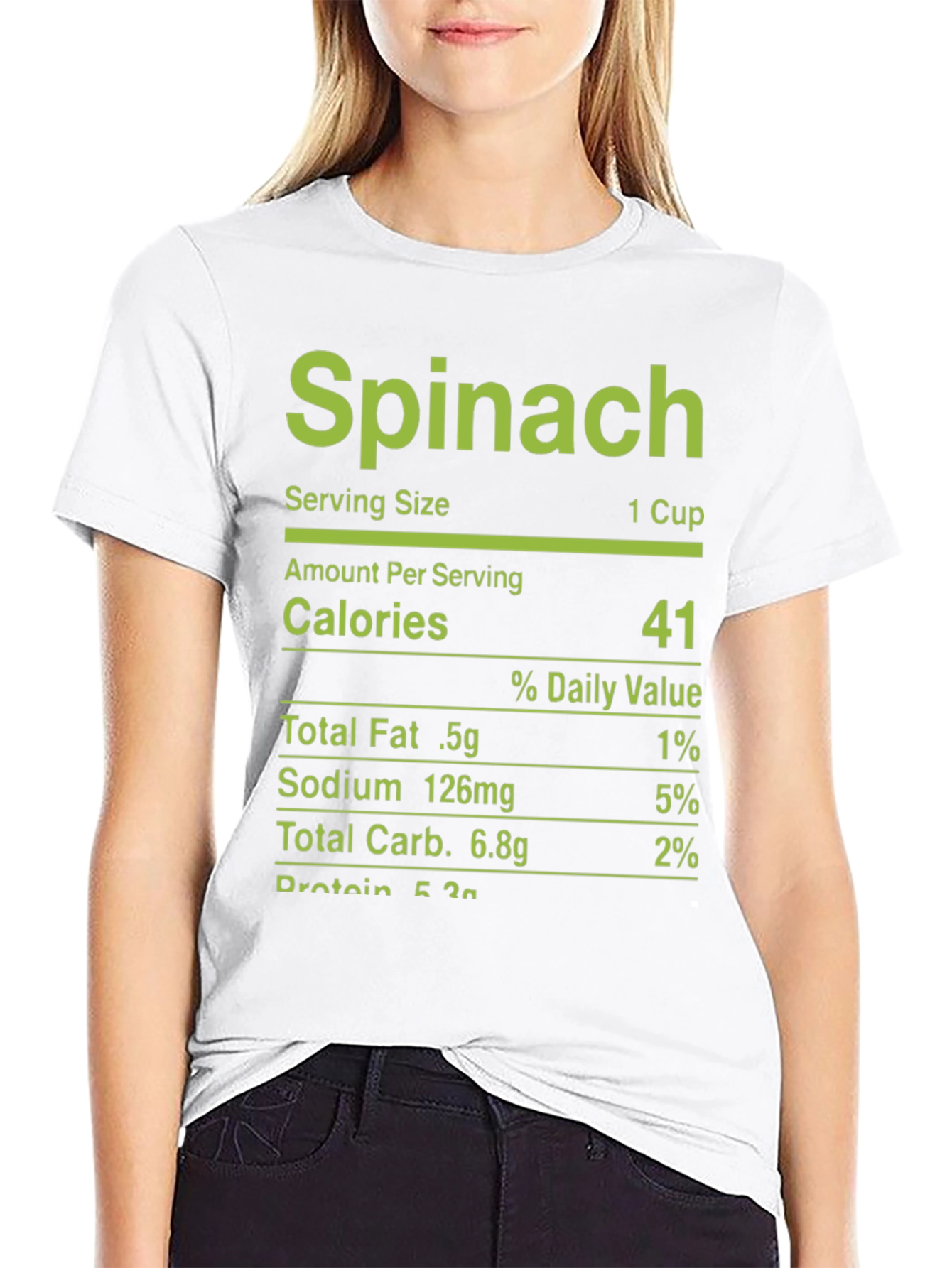 Black Spinach Nutrition Facts T-Shirt - Novelty Tee view 9