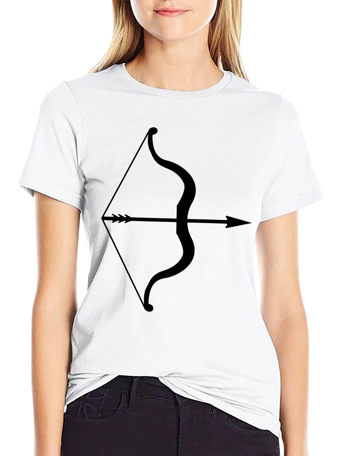 Black Archer Graphic Tee - Black Cotton Bow & Arrow T-Shirt view 9