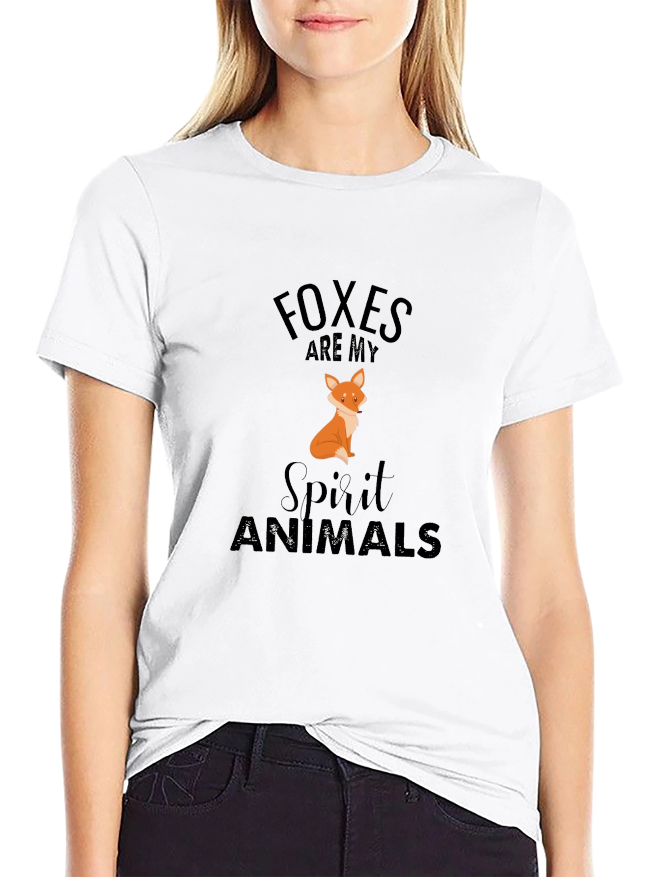 Black Foxes Are My Spirit Animals Black T-Shirt view 9