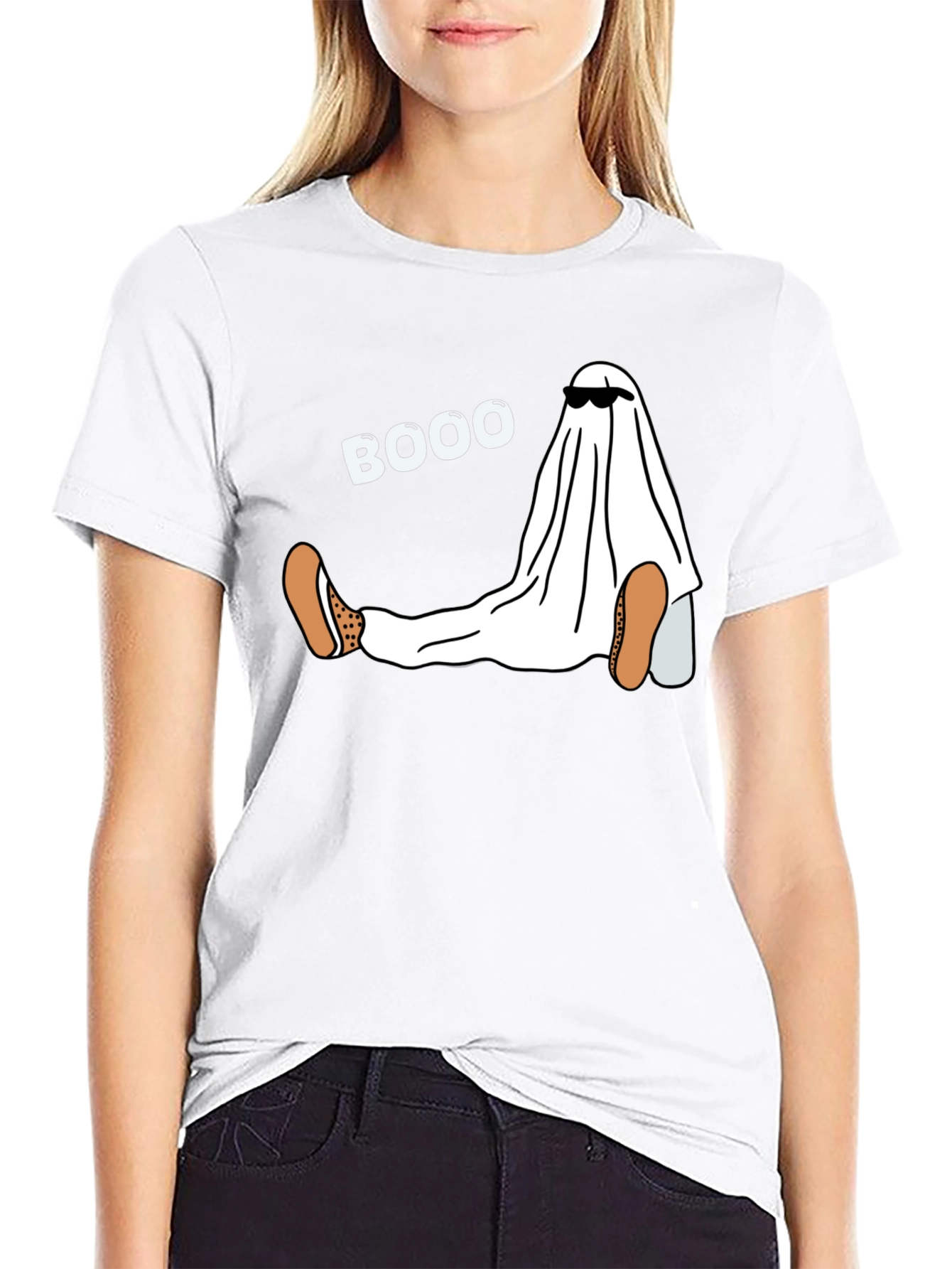 Black Funny Halloween Ghost Boo T-Shirt view 9