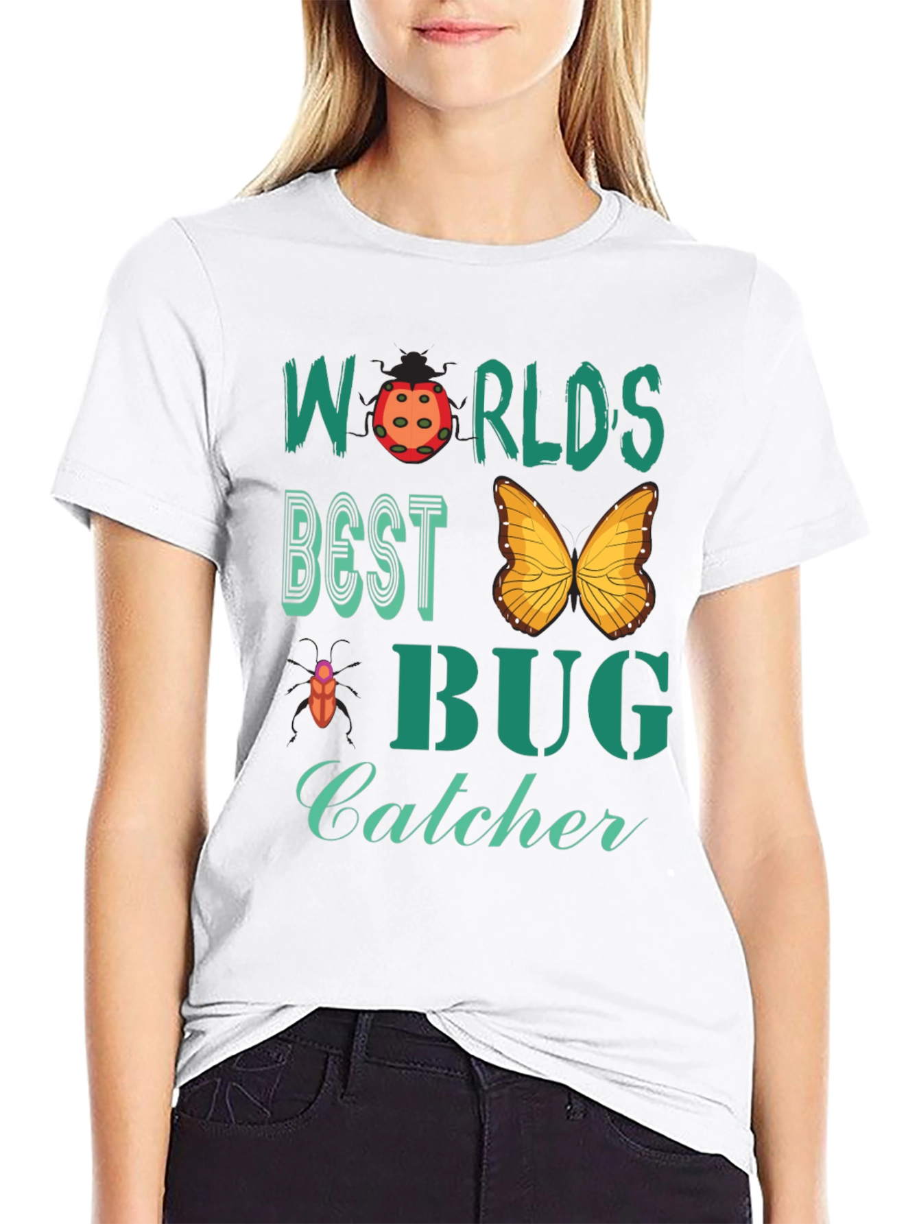 Black World's Best Bug Catcher Graphic Tee view 9