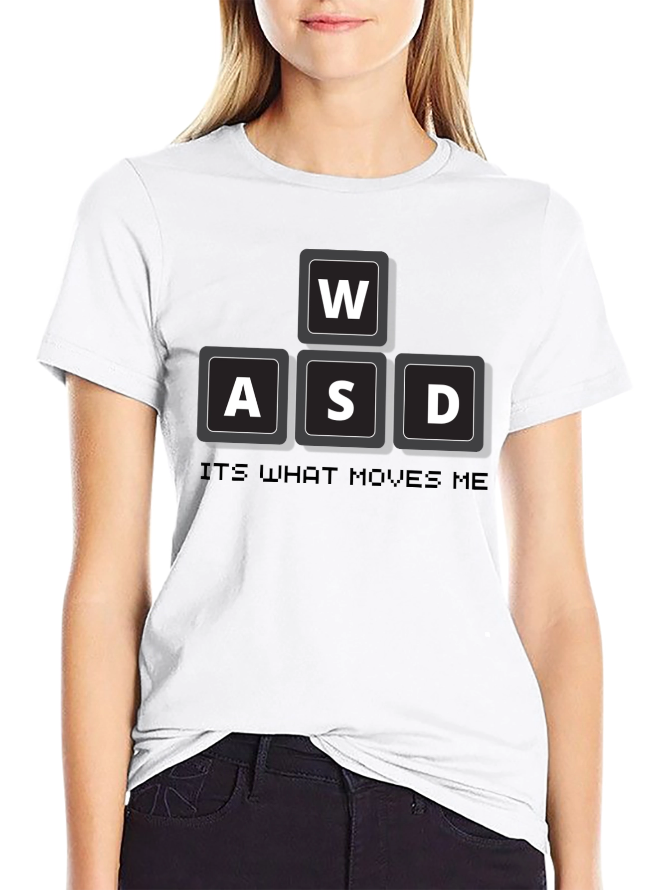 Black Gamer WASD T-Shirt - It's What Moves Me view 9