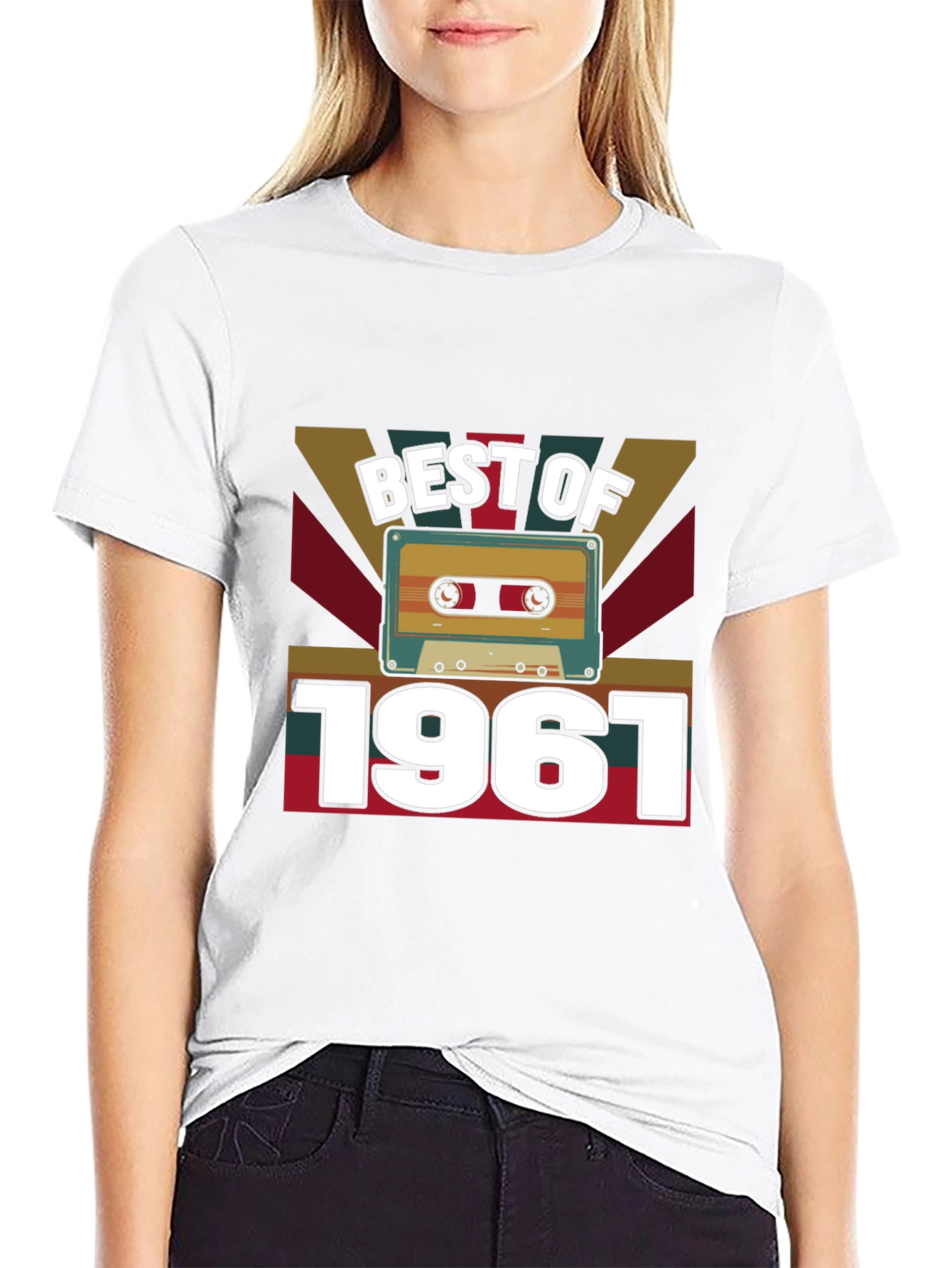 Black Best of 1961 Cassette Tape Graphic T-Shirt view 9