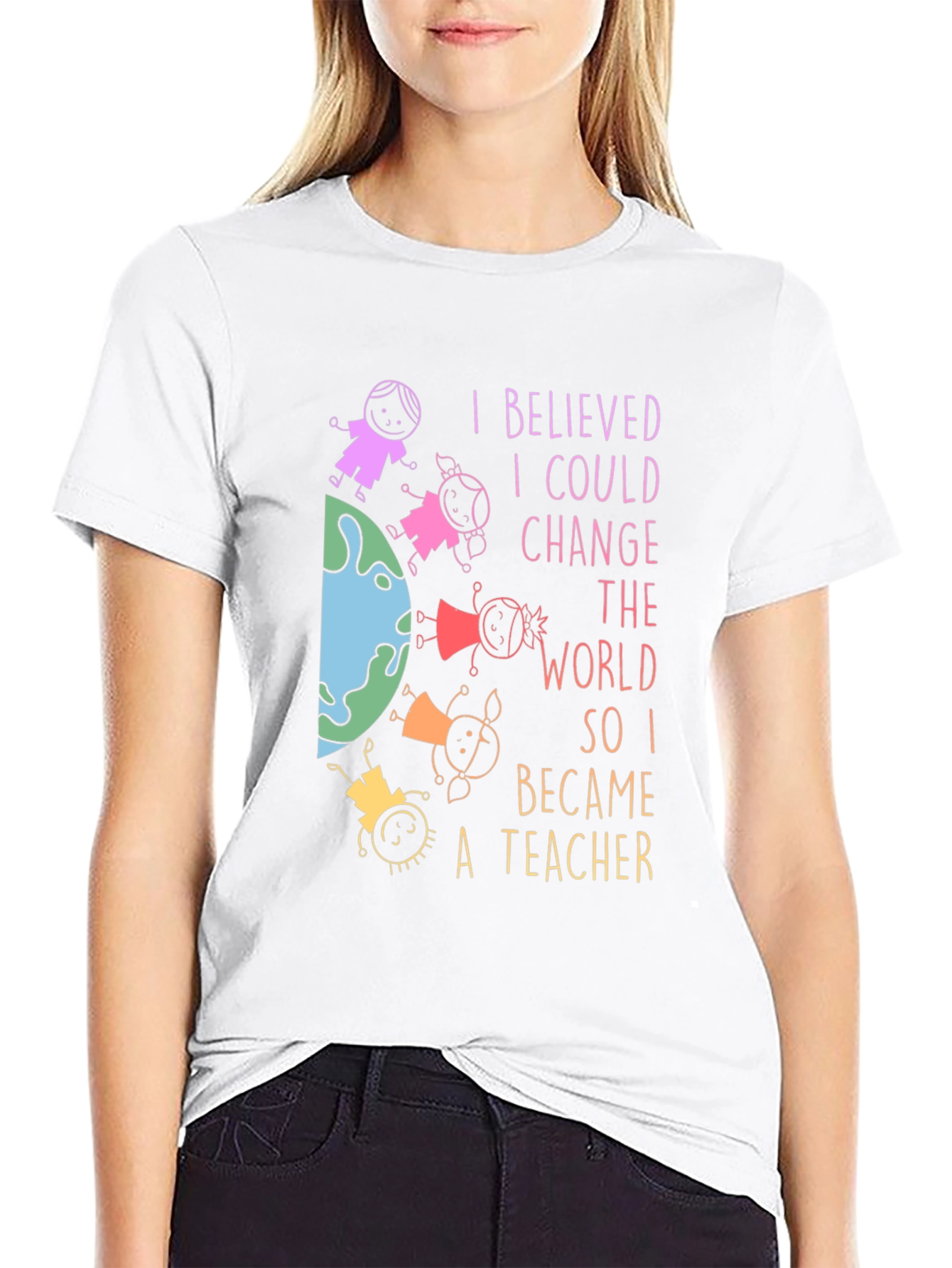 Black Teacher T-Shirt: Change the World view 9