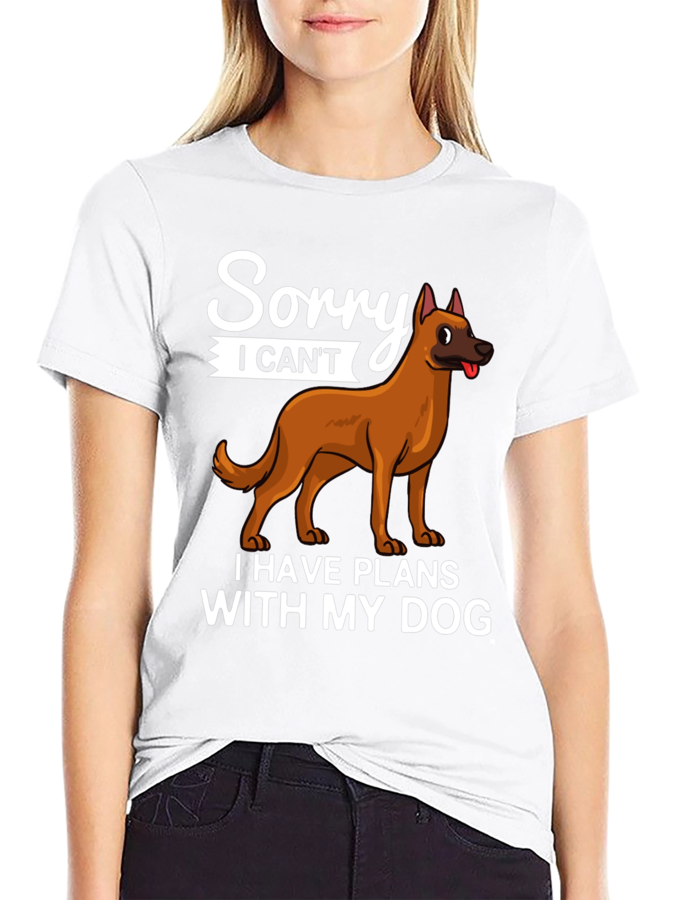 Black Sorry I Can't Dog T-Shirt view 9