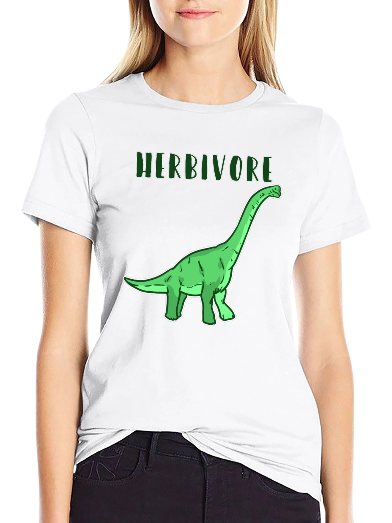 Black Herbivore Dinosaur Graphic T-Shirt - Black Cotton Tee view 9