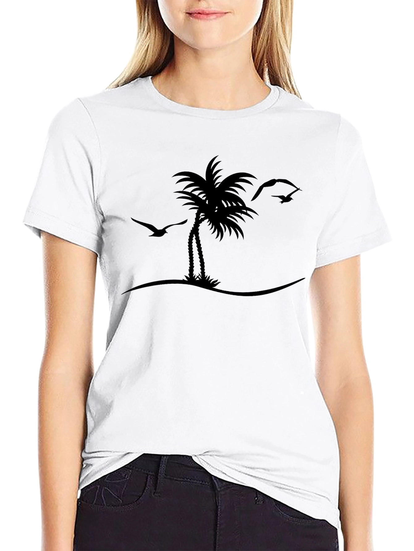 Black Island Life Tee - Black Palm Tree Graphic T-Shirt view 9