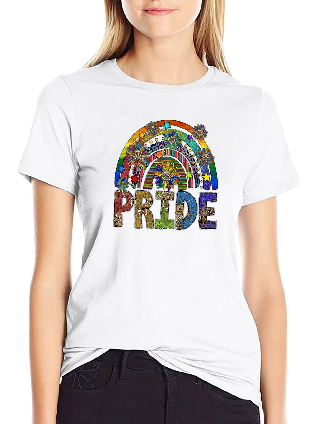 Black Pride Rainbow Graphic Tee view 9
