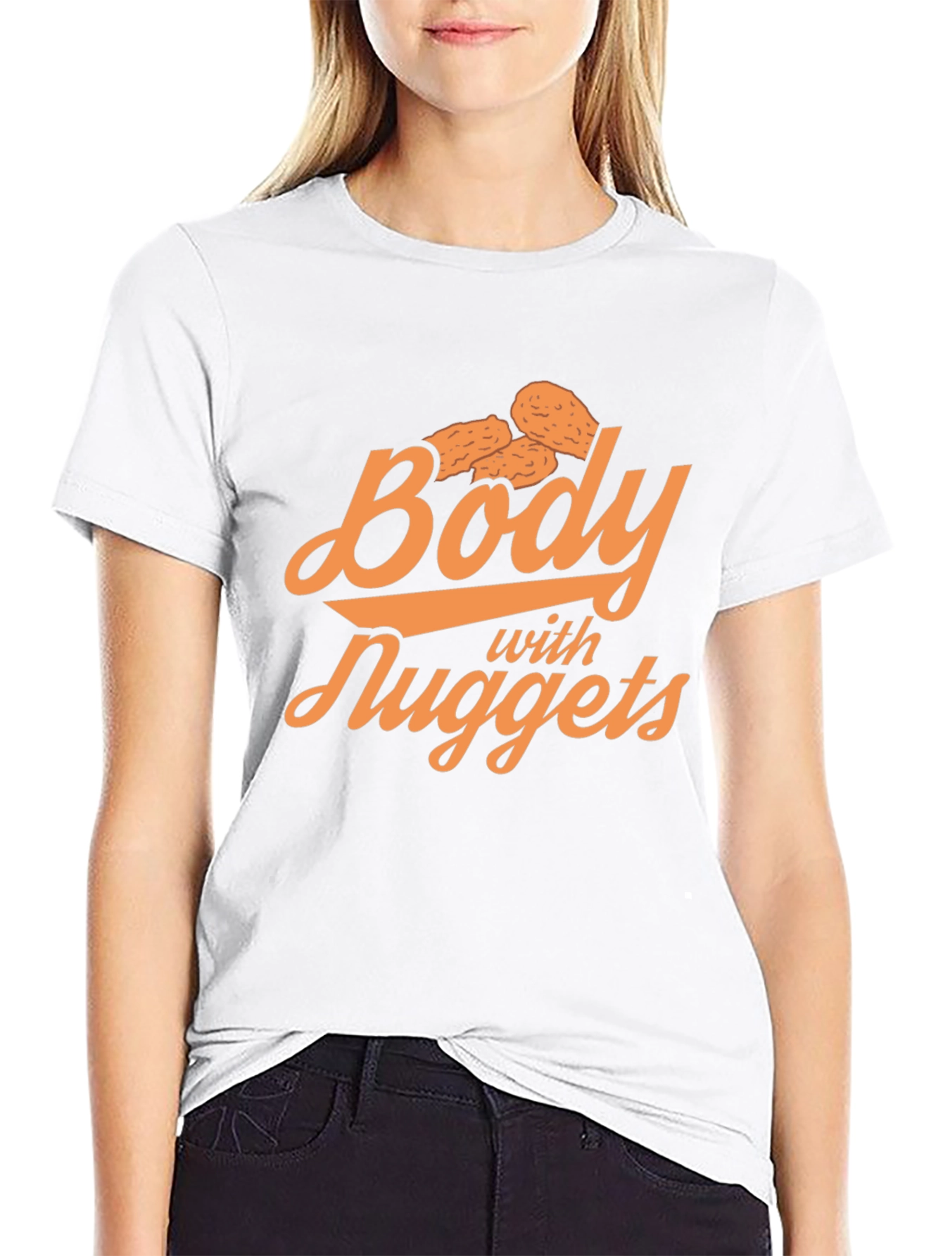 Black Body with Nuggets Funny Graphic T-Shirt view 9