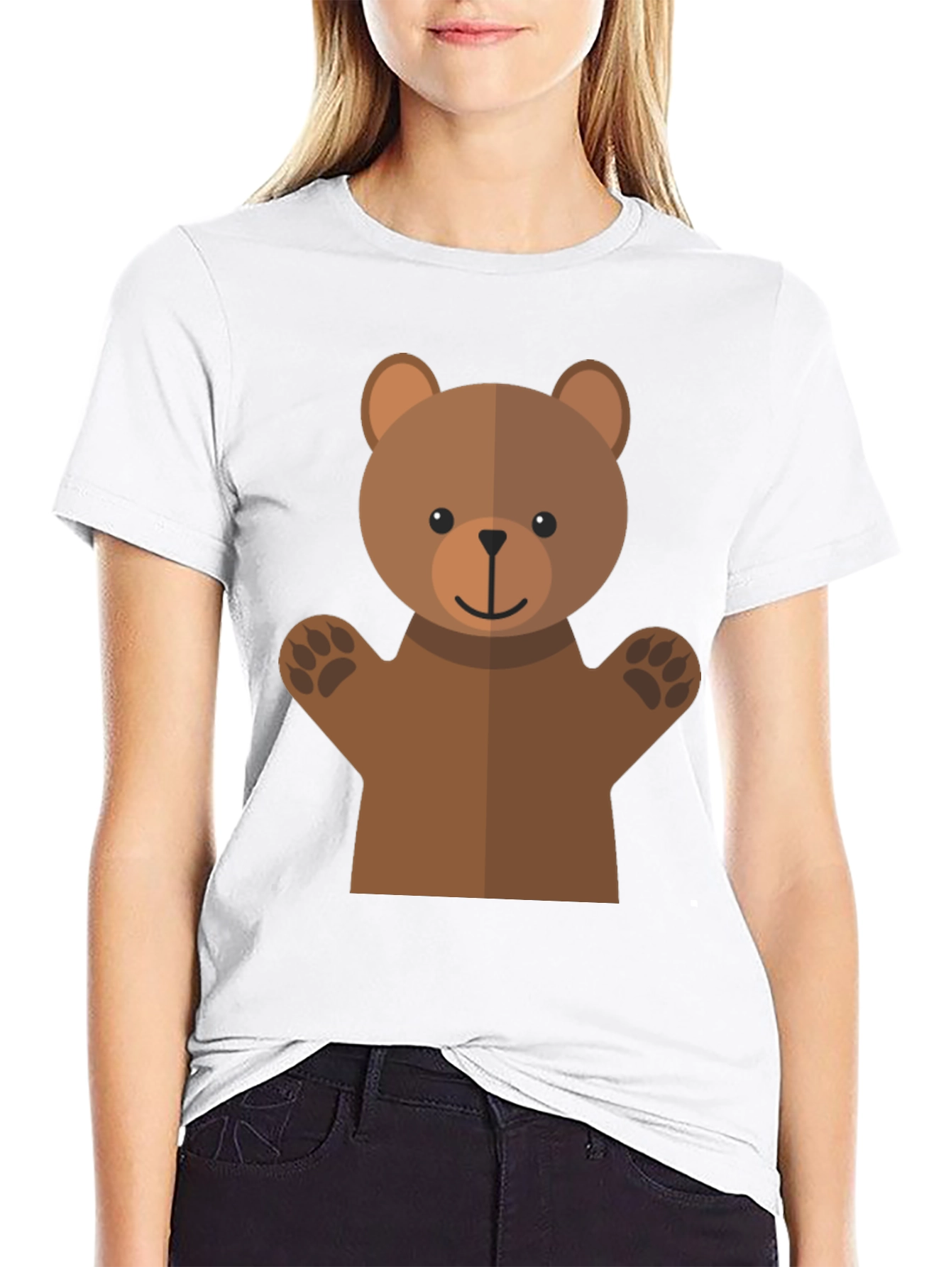 Black Cute Bear Graphic Tee - Black T-Shirt view 9