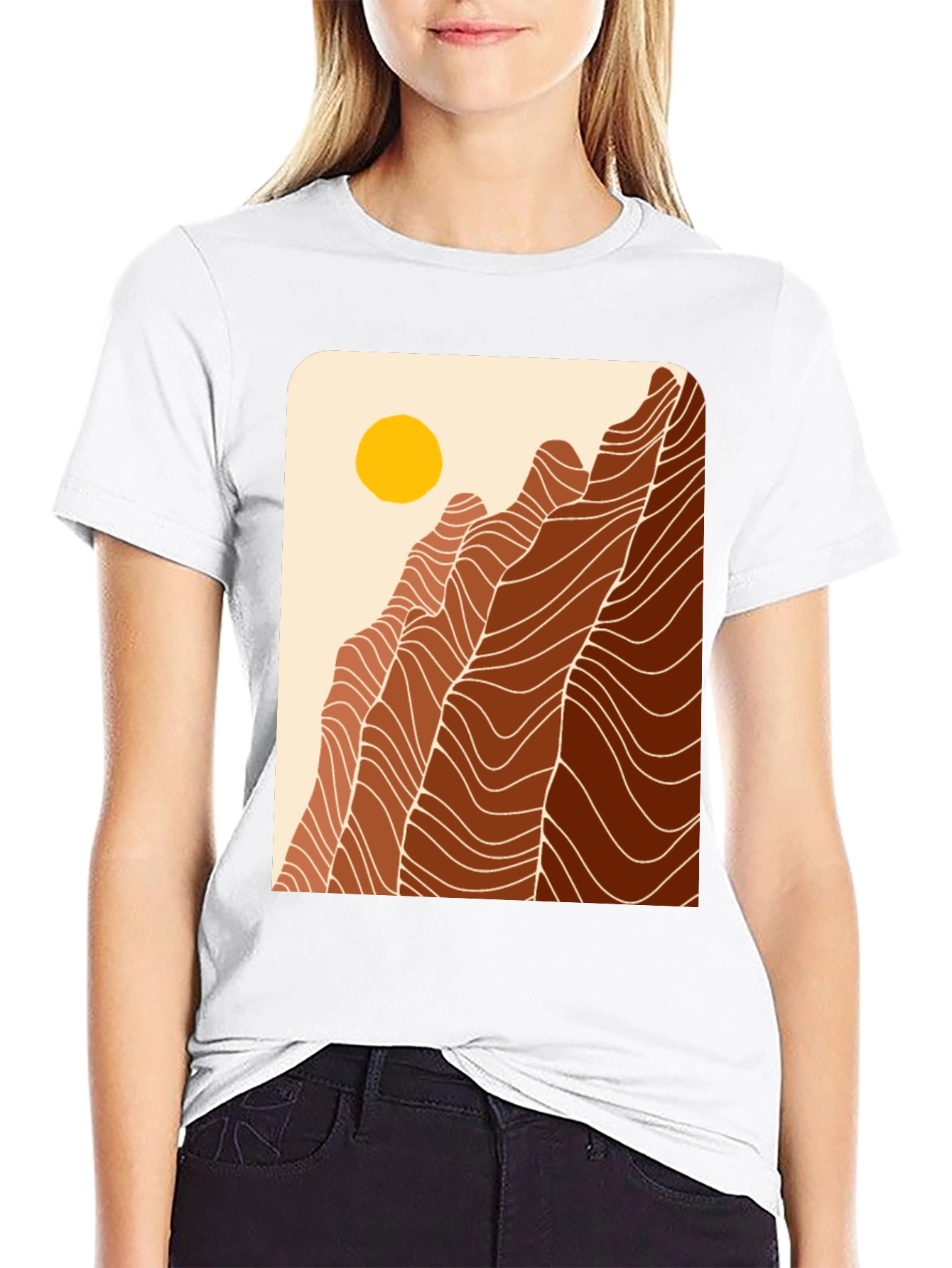 Black Mountains Graphic Tee - Unisex Black Cotton T-Shirt view 9