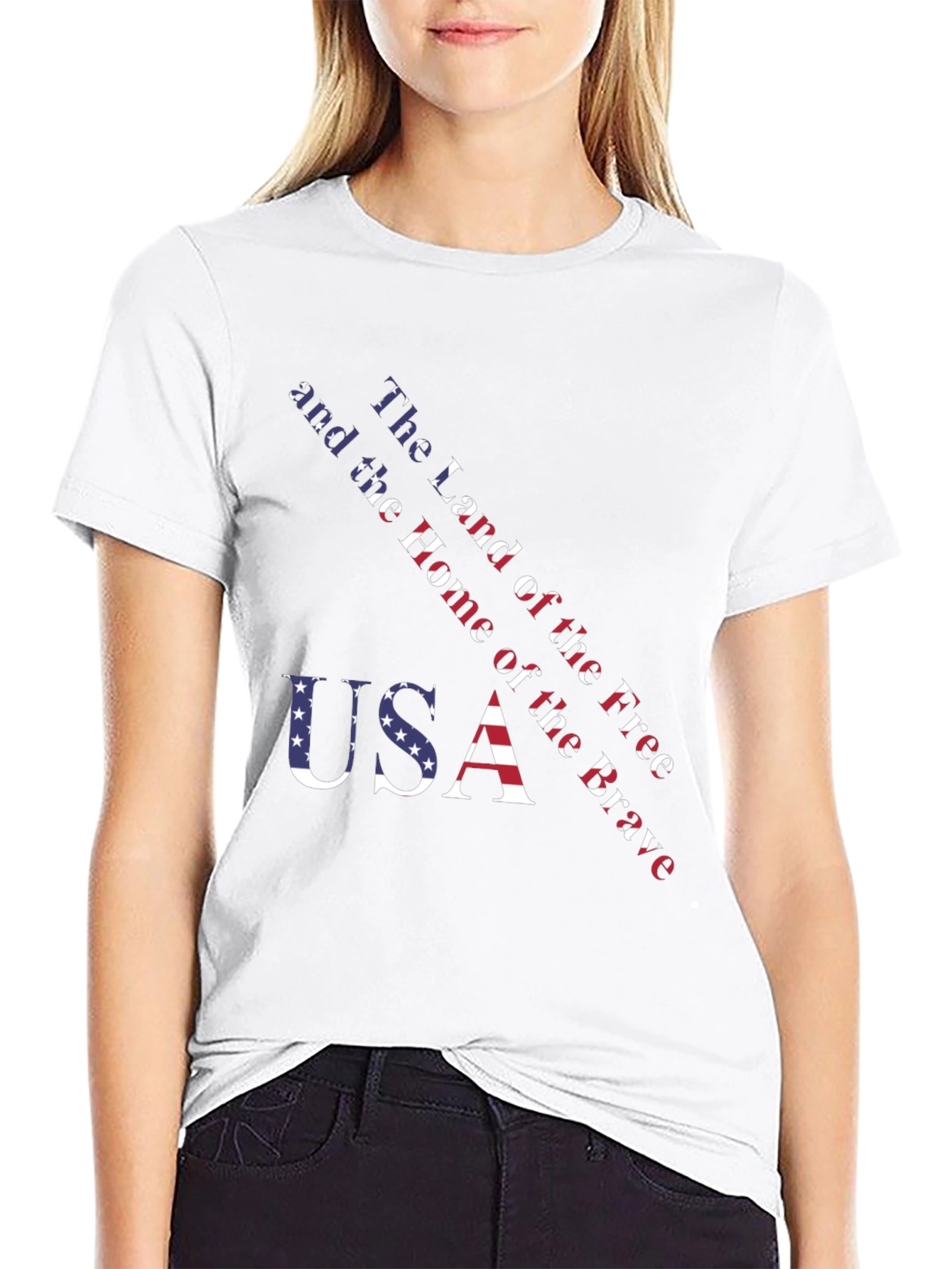 Black USA Patriotic T-Shirt - Land of the Free view 9