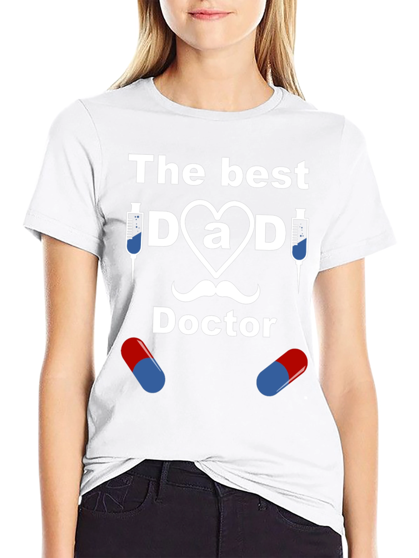 Black The Best Dad Doctor Graphic T-Shirt view 9