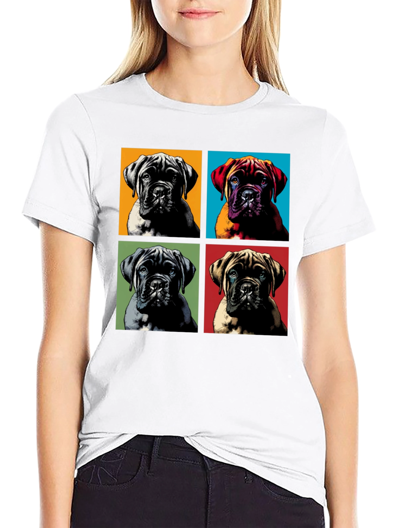 Black Pop Art Dog Breed Graphic Tee view 9