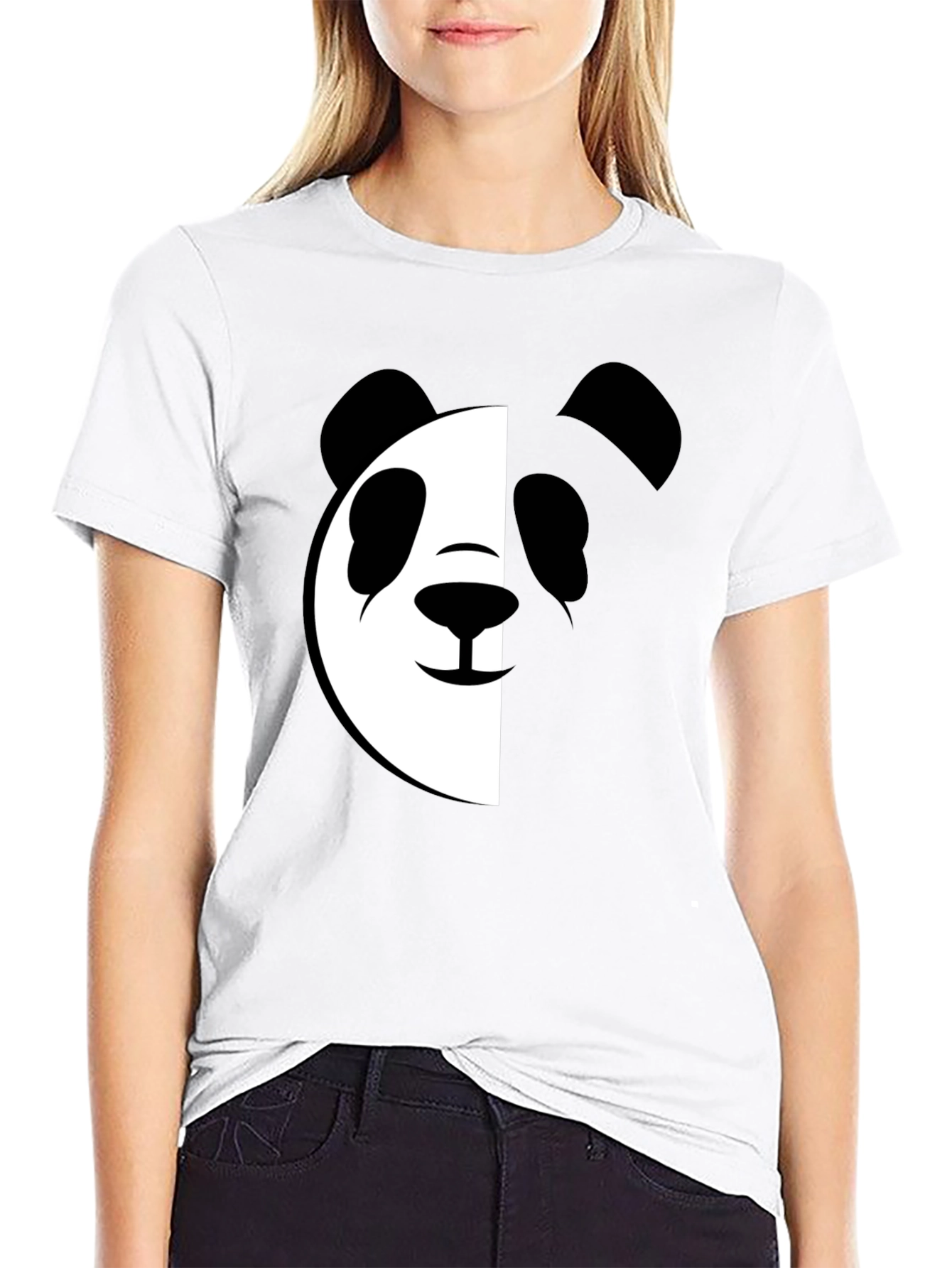 Black Cool Panda Graphic T-Shirt view 9