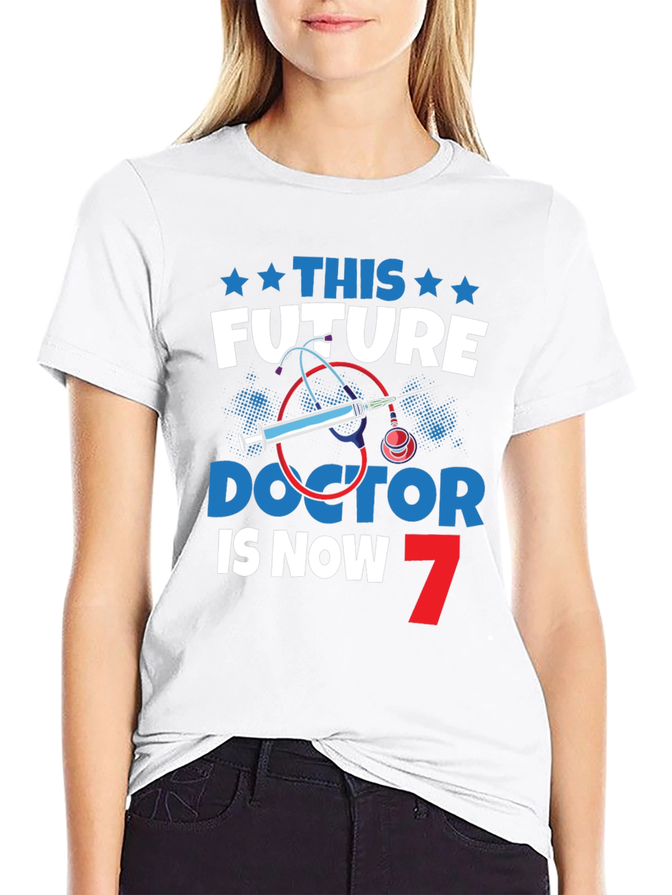 Black Future Doctor 7th Birthday T-Shirt view 9