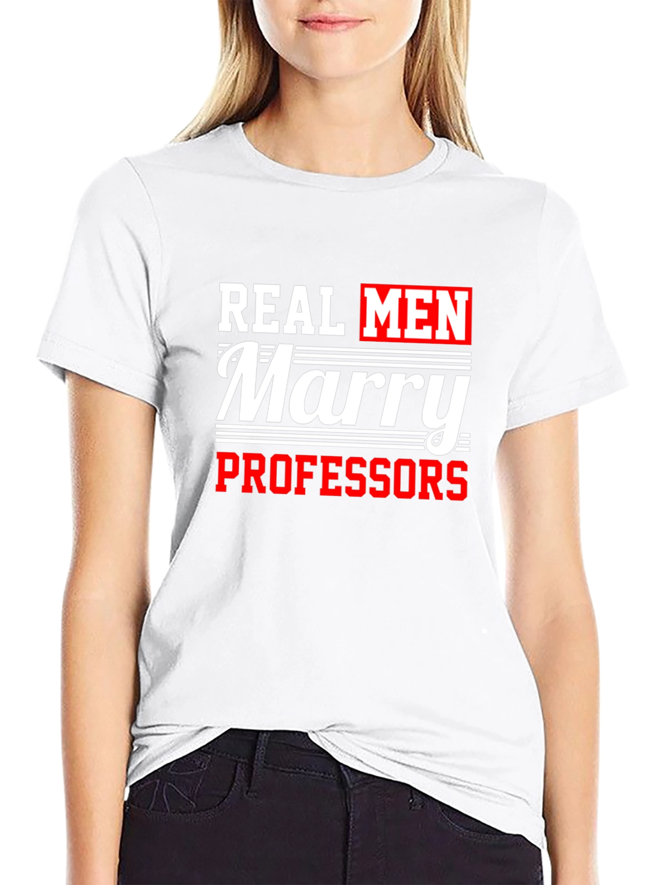 Black Real Men Marry Professors T-Shirt view 9