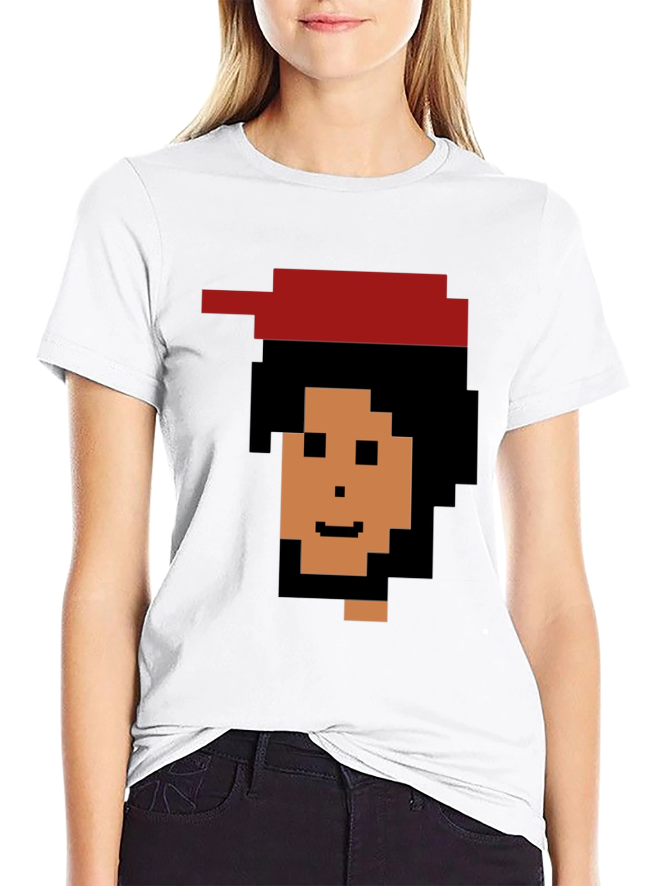 Black Pixel Art Character Graphic Black T-Shirt view 9