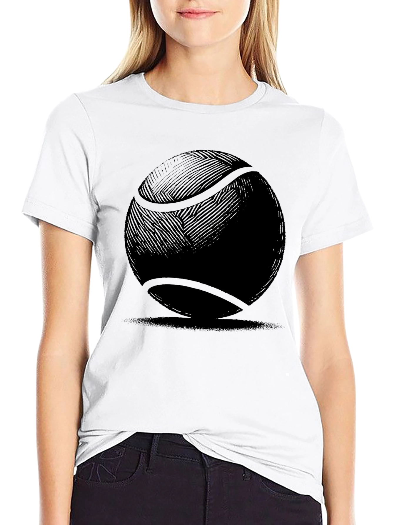 Black Tennis Ball Graphic Tee - Unique Sportswear view 9
