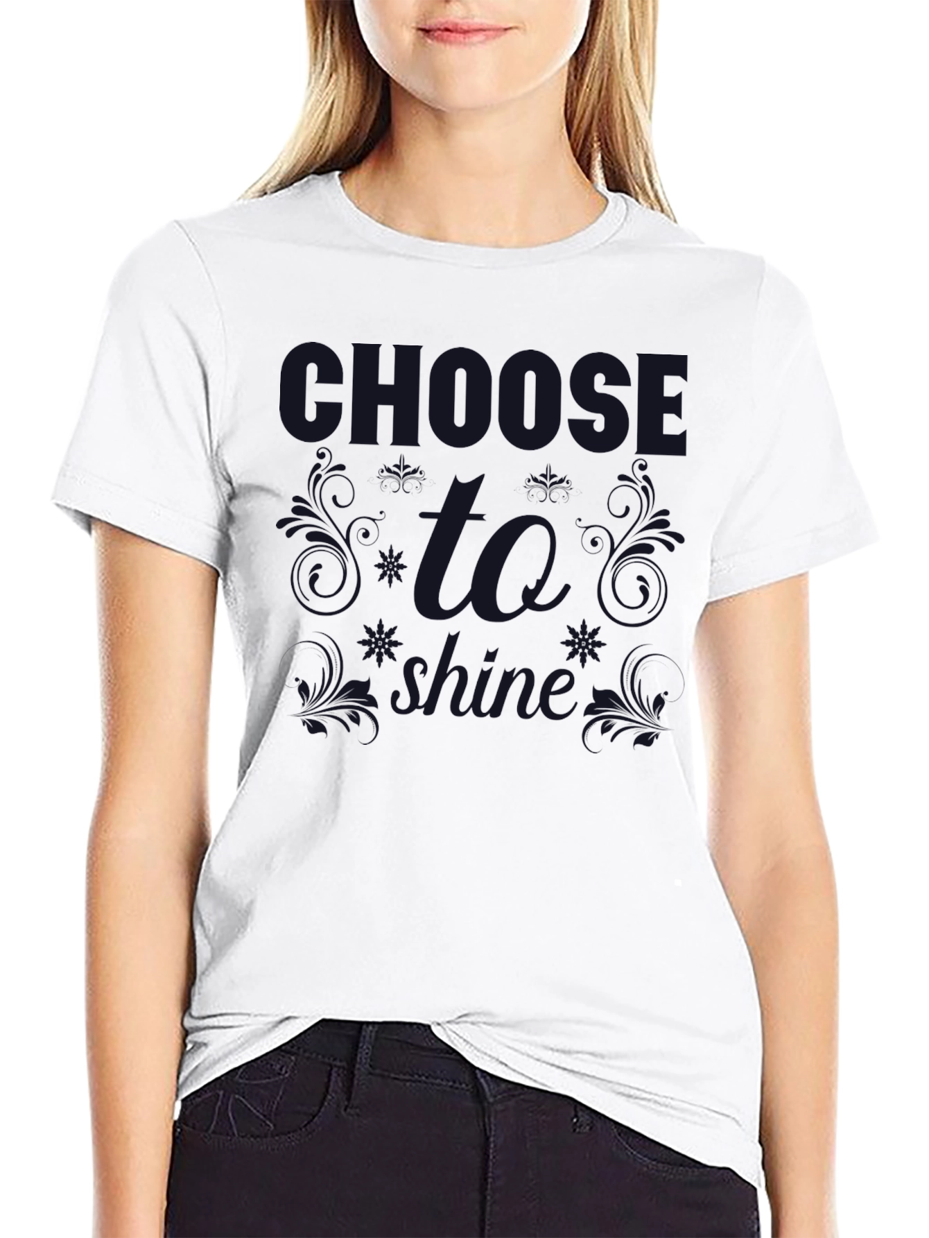 Black Choose to Shine Graphic Tee - Dark Print T-Shirt view 9
