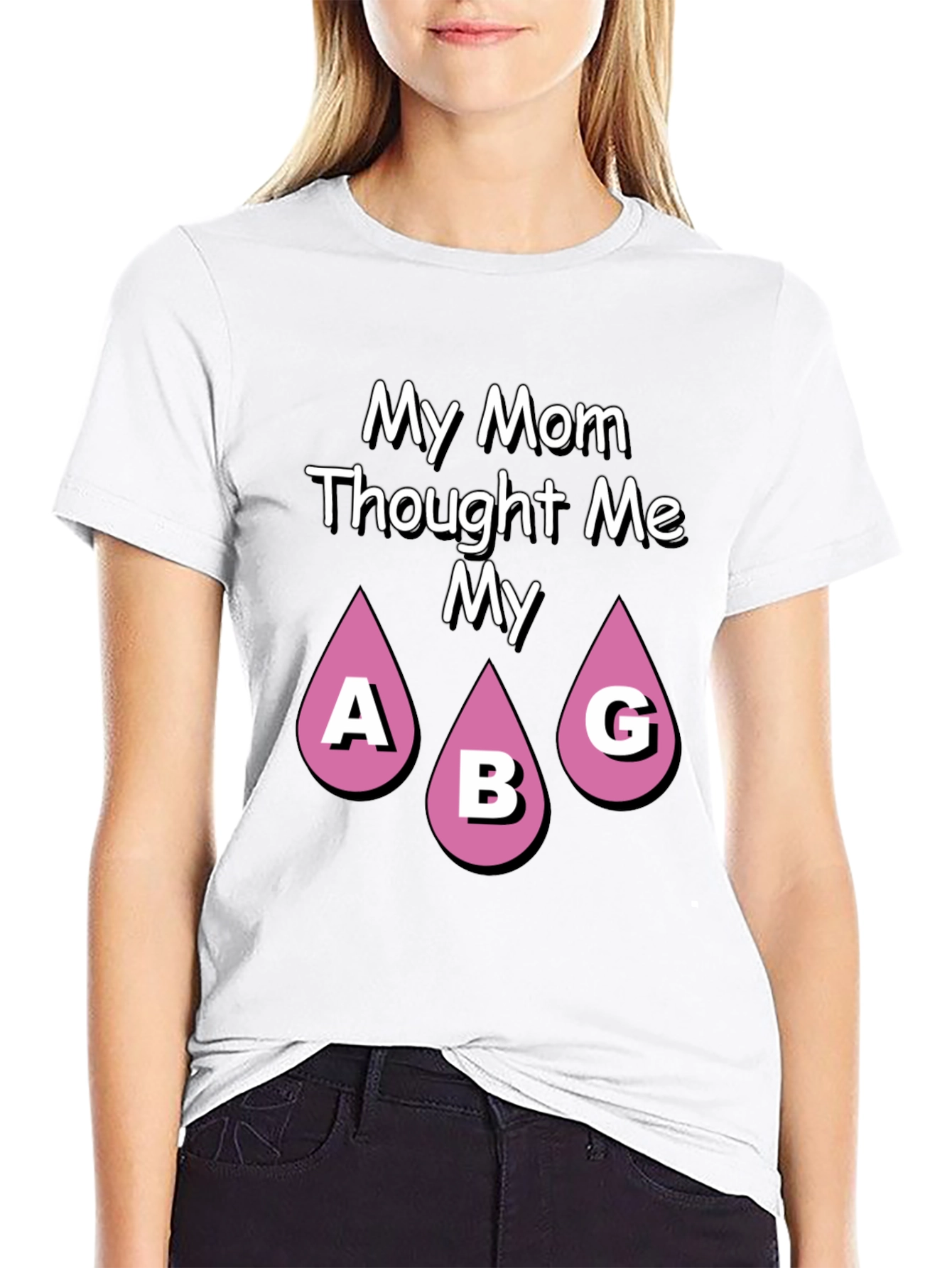 Black Funny Mom ABG T-Shirt - Novelty Graphic Tee view 9