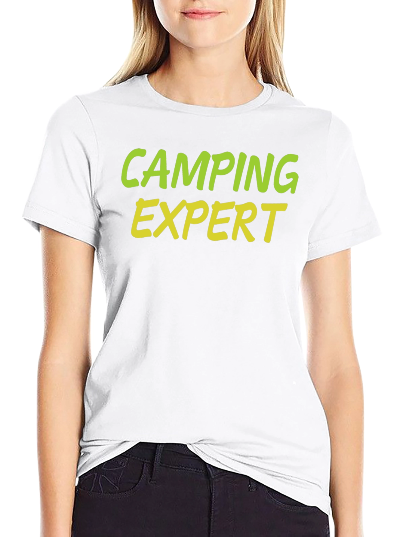 Black Camping Expert Graphic Tee - Black Cotton T-Shirt view 9