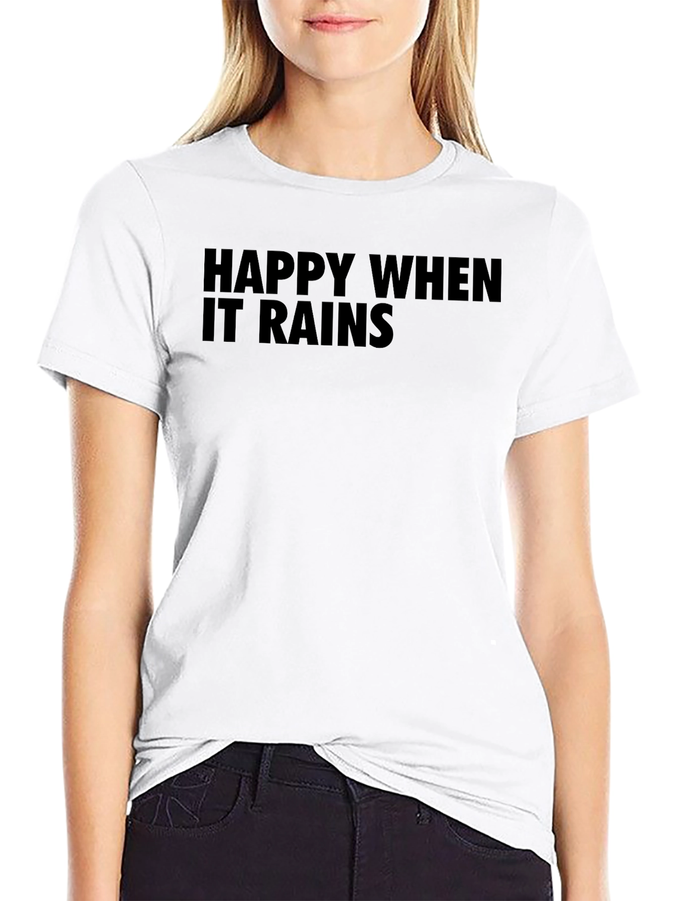 Black Happy When It Rains T-Shirt - Black view 9