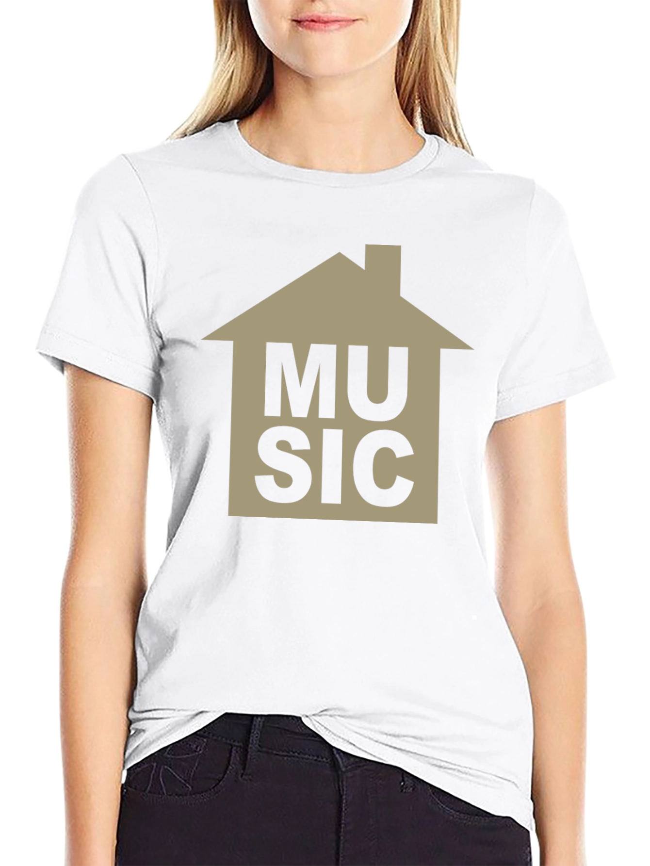Black House Music Graphic Tee - Black Cotton T-Shirt view 9
