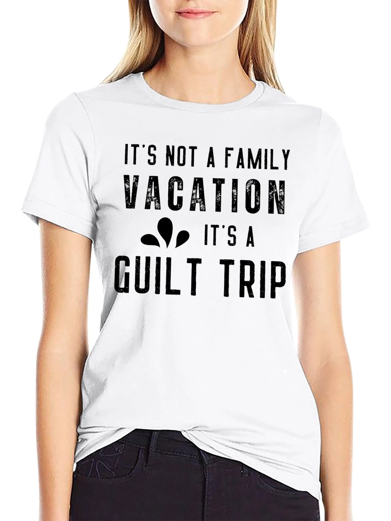 Black Funny Family Vacation Guilt Trip Graphic Tee view 9