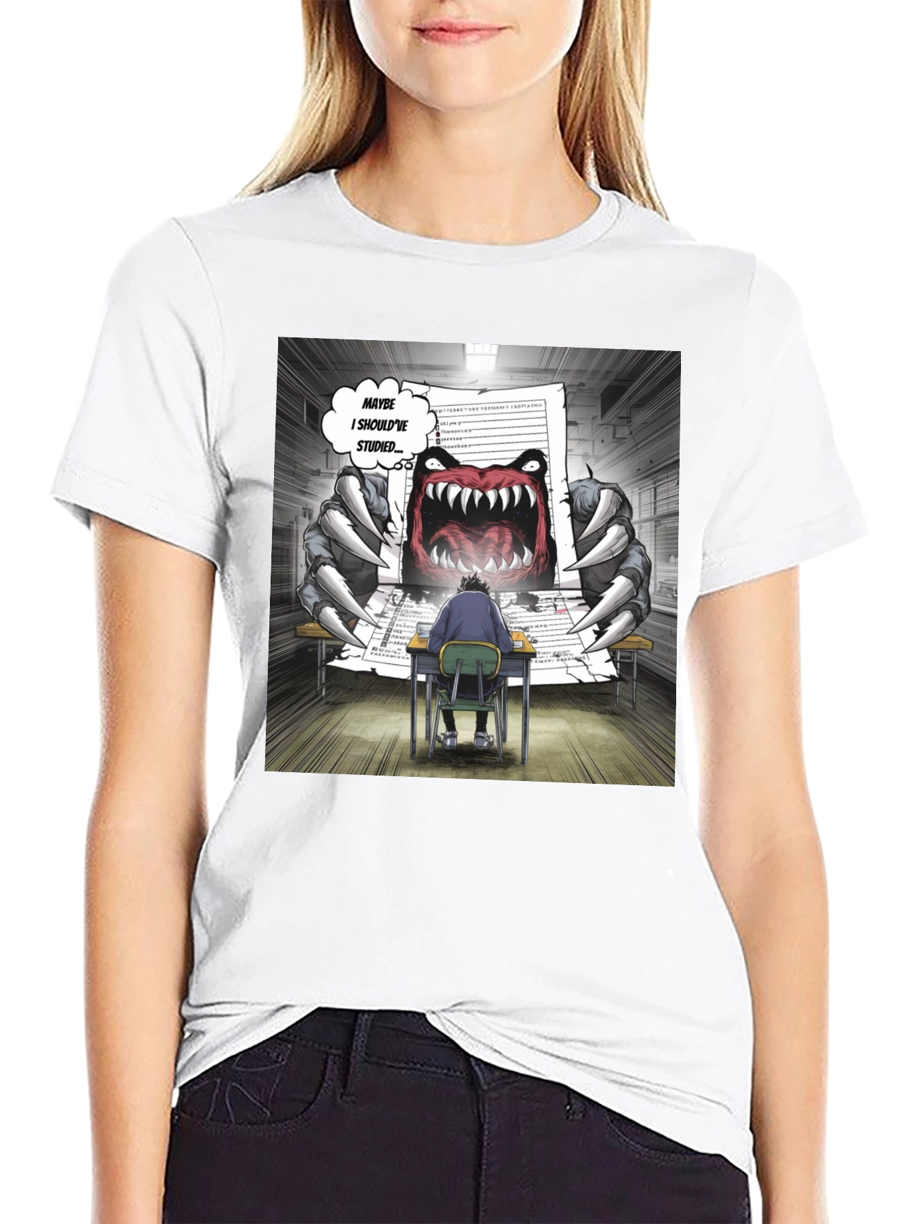 Black Monster Test T-Shirt - Study Humor Tee view 9