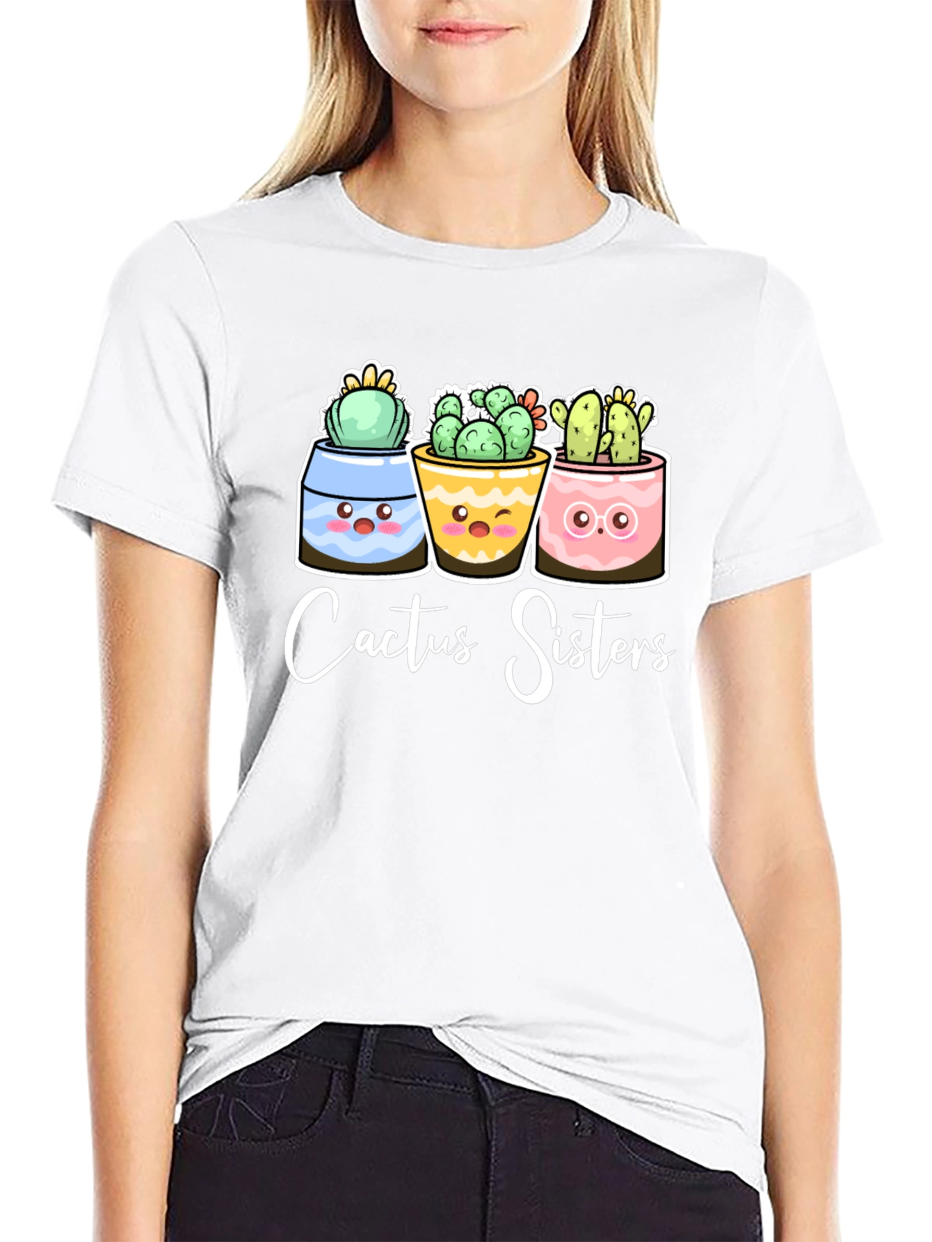 Black Cactus Sisters T-Shirt view 9