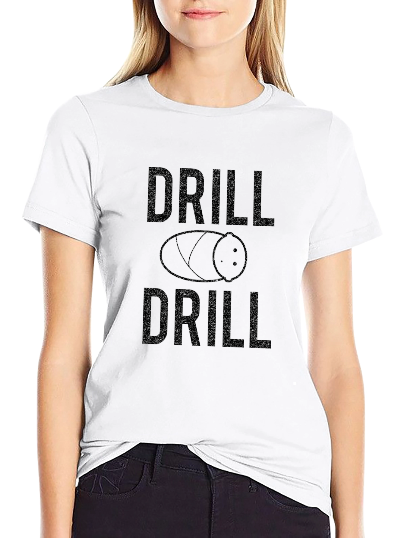 Black Drill Design Black Graphic T-Shirt view 9