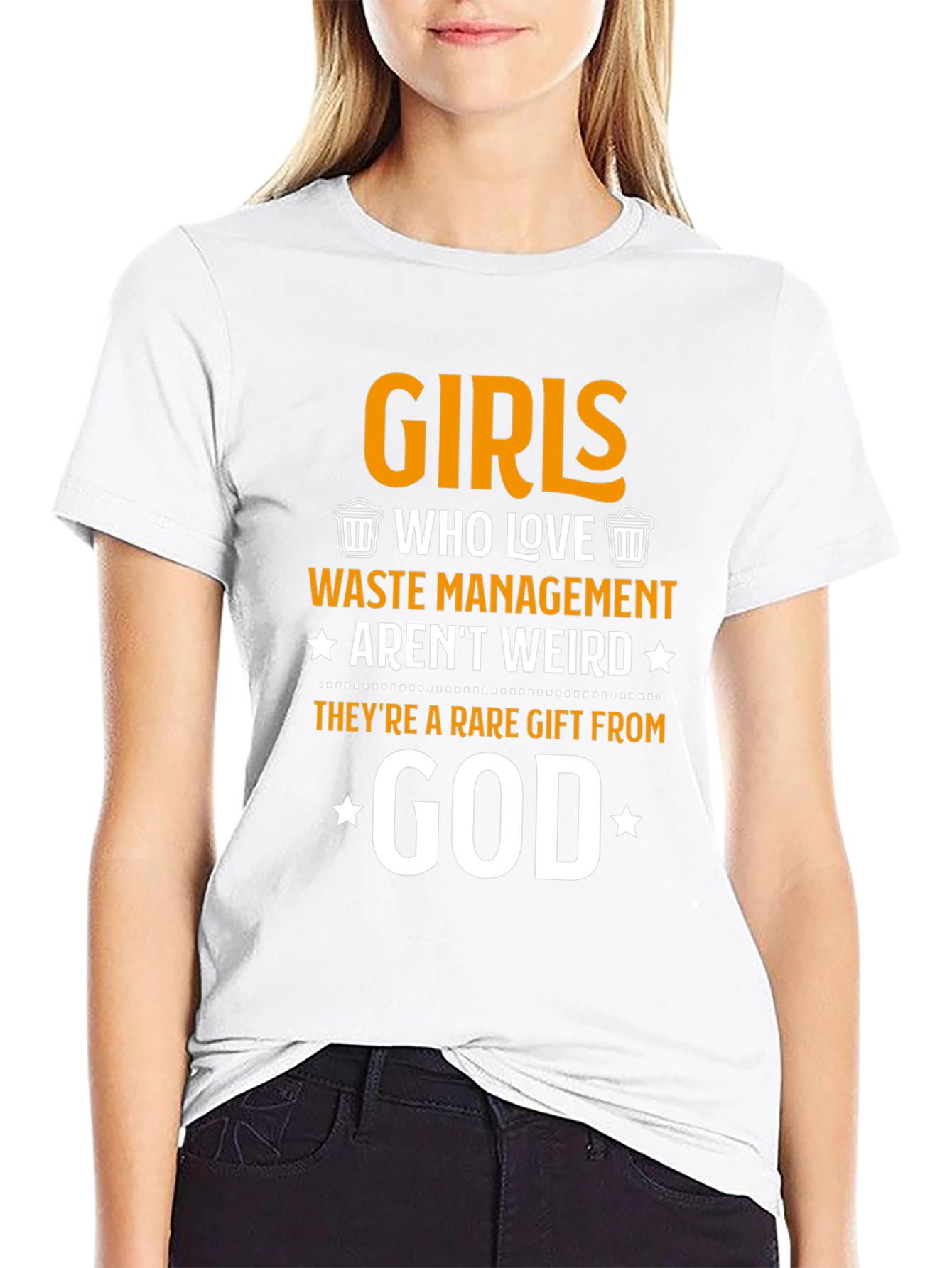 Black Funny Girls Who Love Waste Management T-Shirt view 9