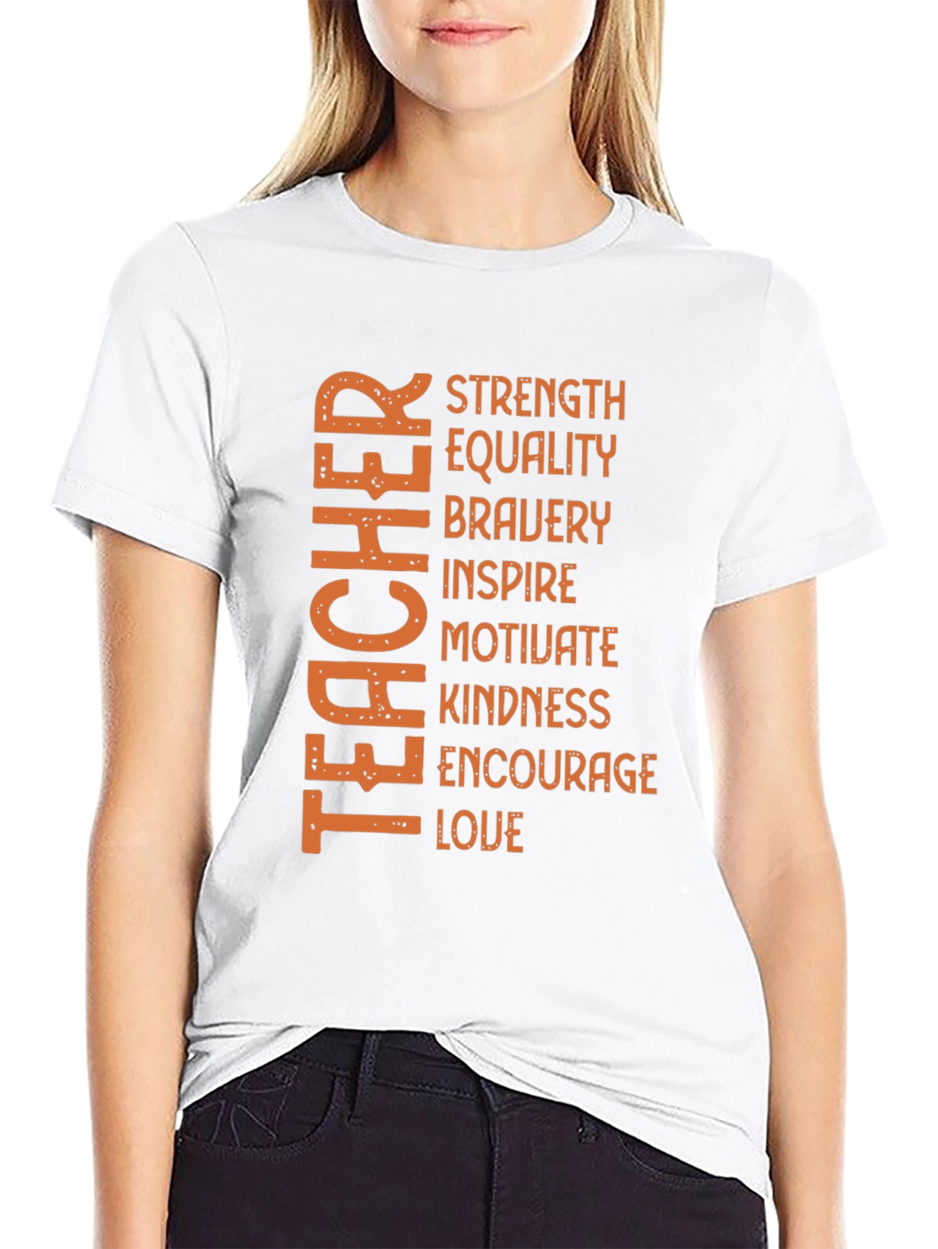 Black Teacher Strength Equality T-Shirt view 9