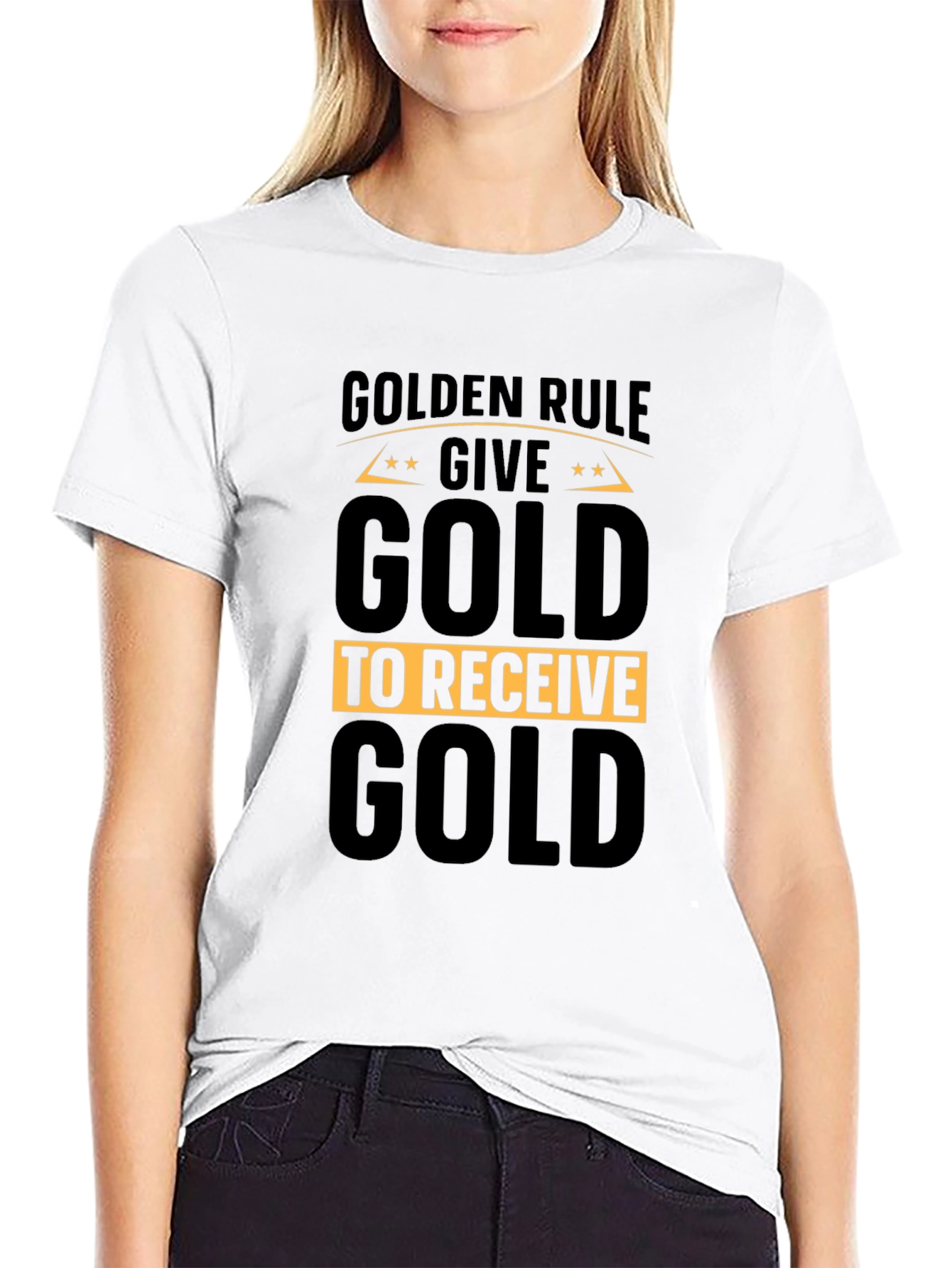 Black Golden Rule Give Gold T-Shirt view 9