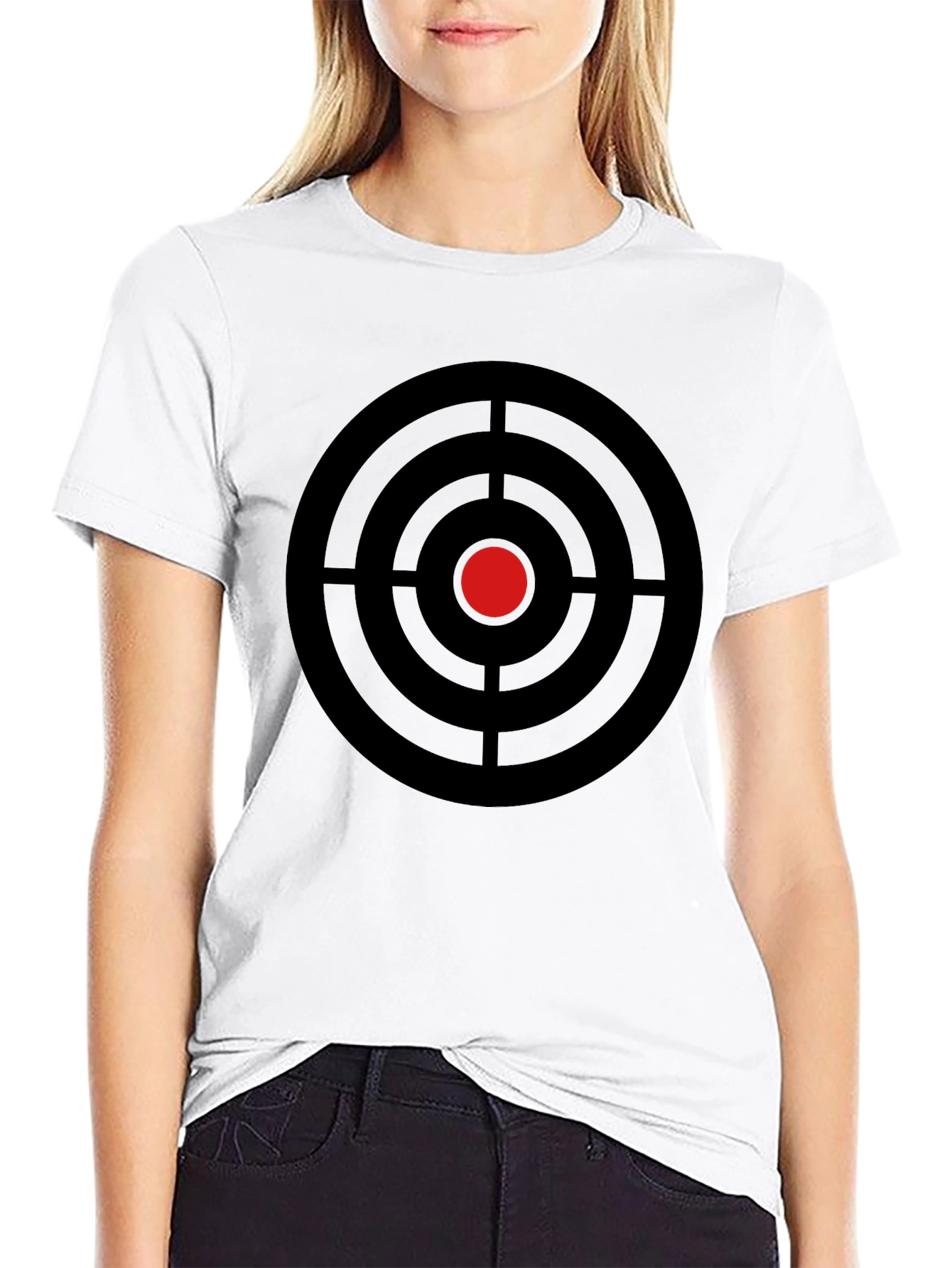 Black Target Graphic Tee - Black Cotton Crew Neck T-Shirt view 9
