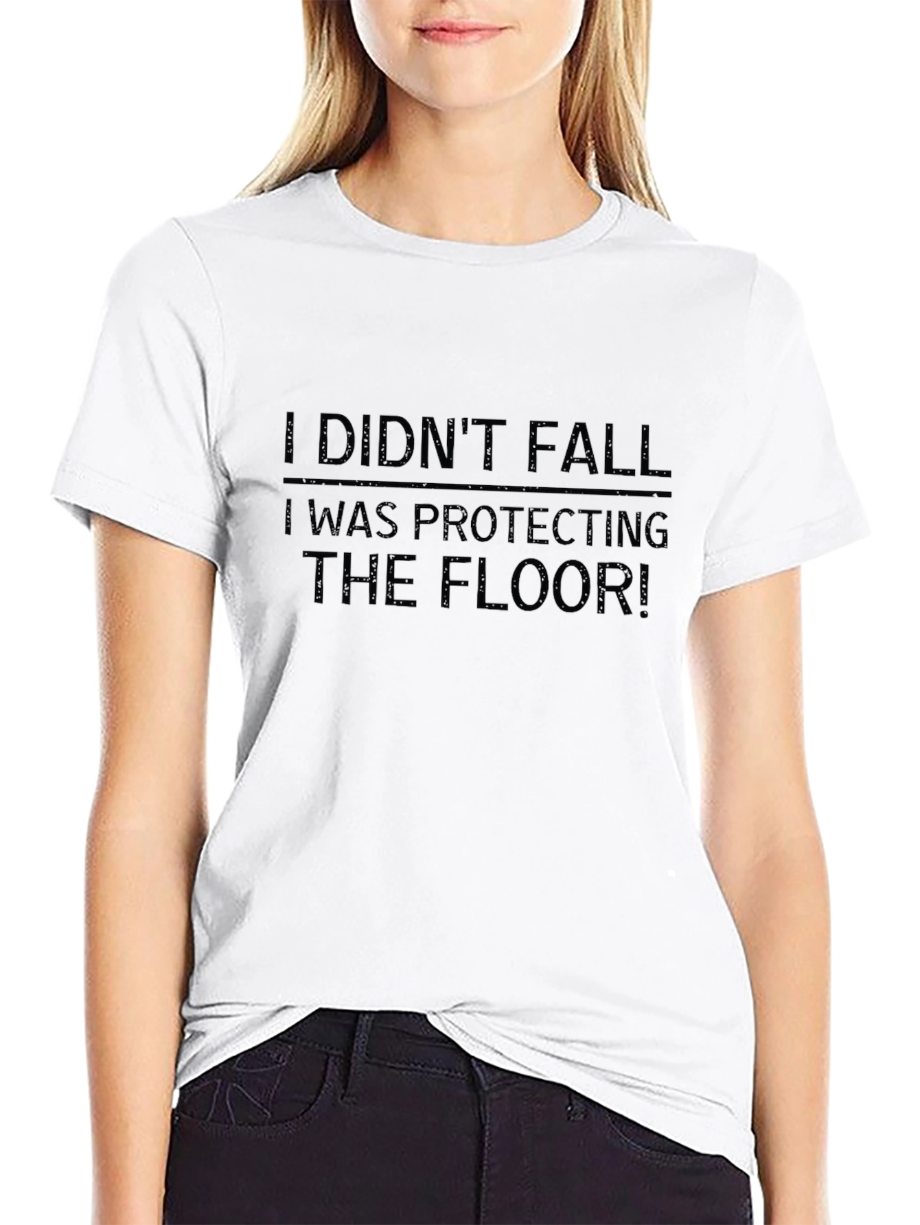 Black I Didn't Fall T-Shirt - Funny Graphic Tee view 9