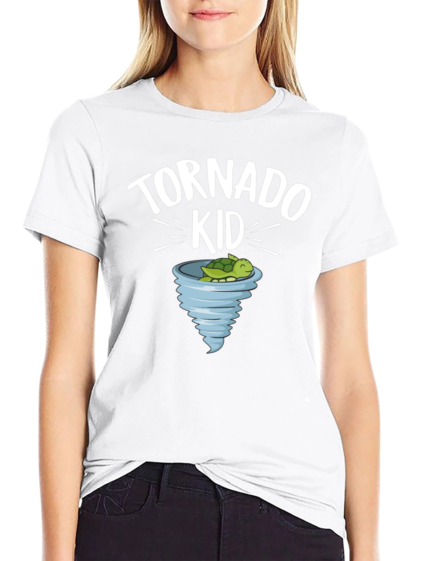 Black Tornado Kid Black T-Shirt Cute Turtle Cartoon view 9