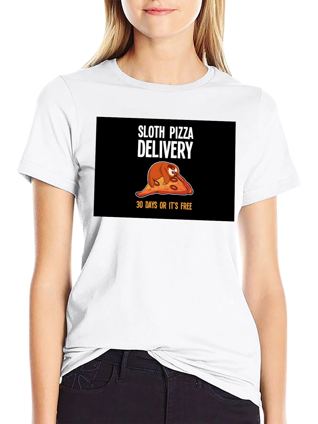 Black Sloth Pizza Delivery T-Shirt - Funny, Unique Design view 9