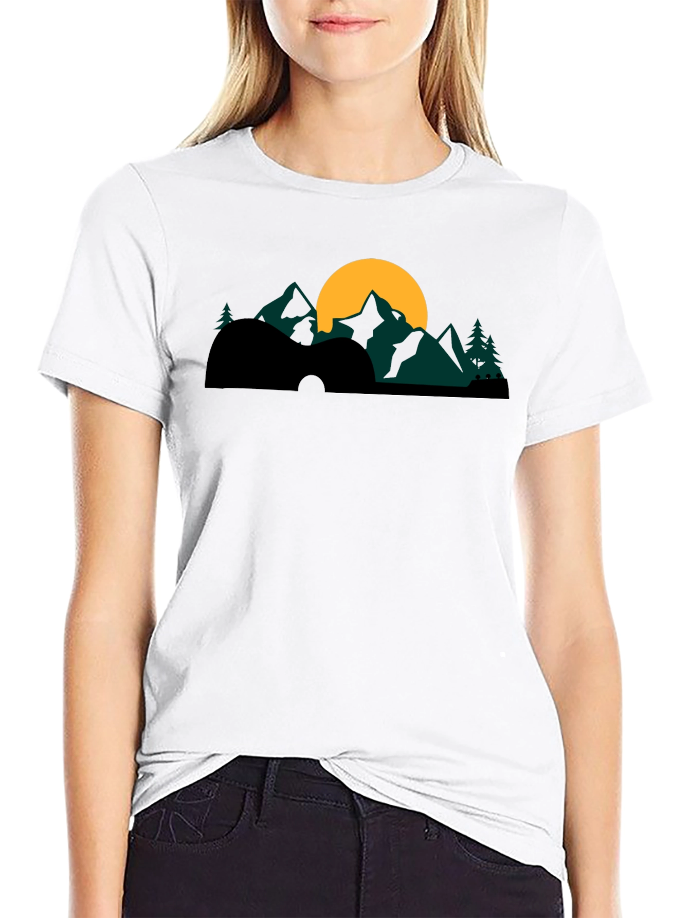 Black Guitar Mountainscape Graphic Tee view 9
