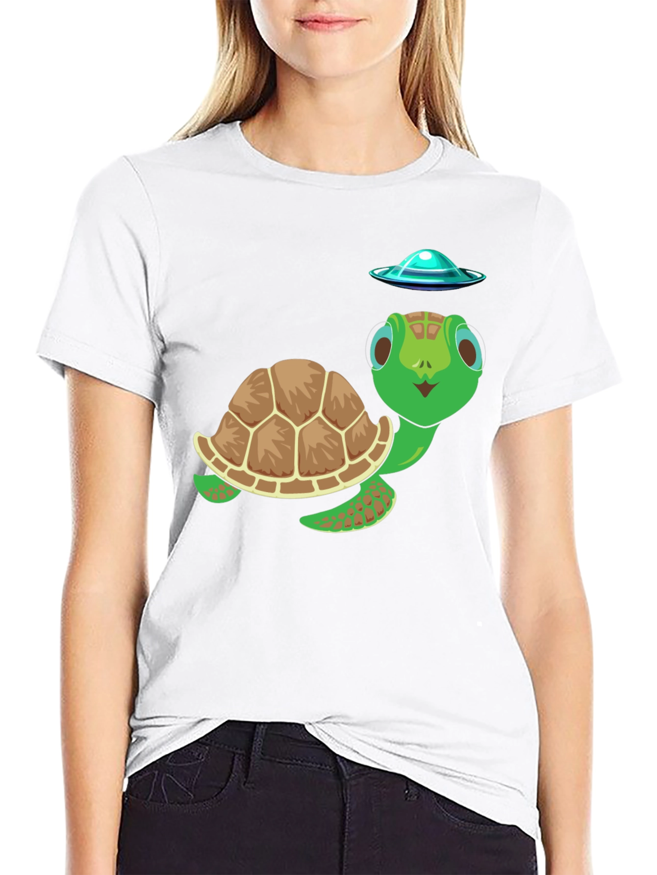 Black Turtle UFO Graphic Tee - Fun & Unique Design view 9