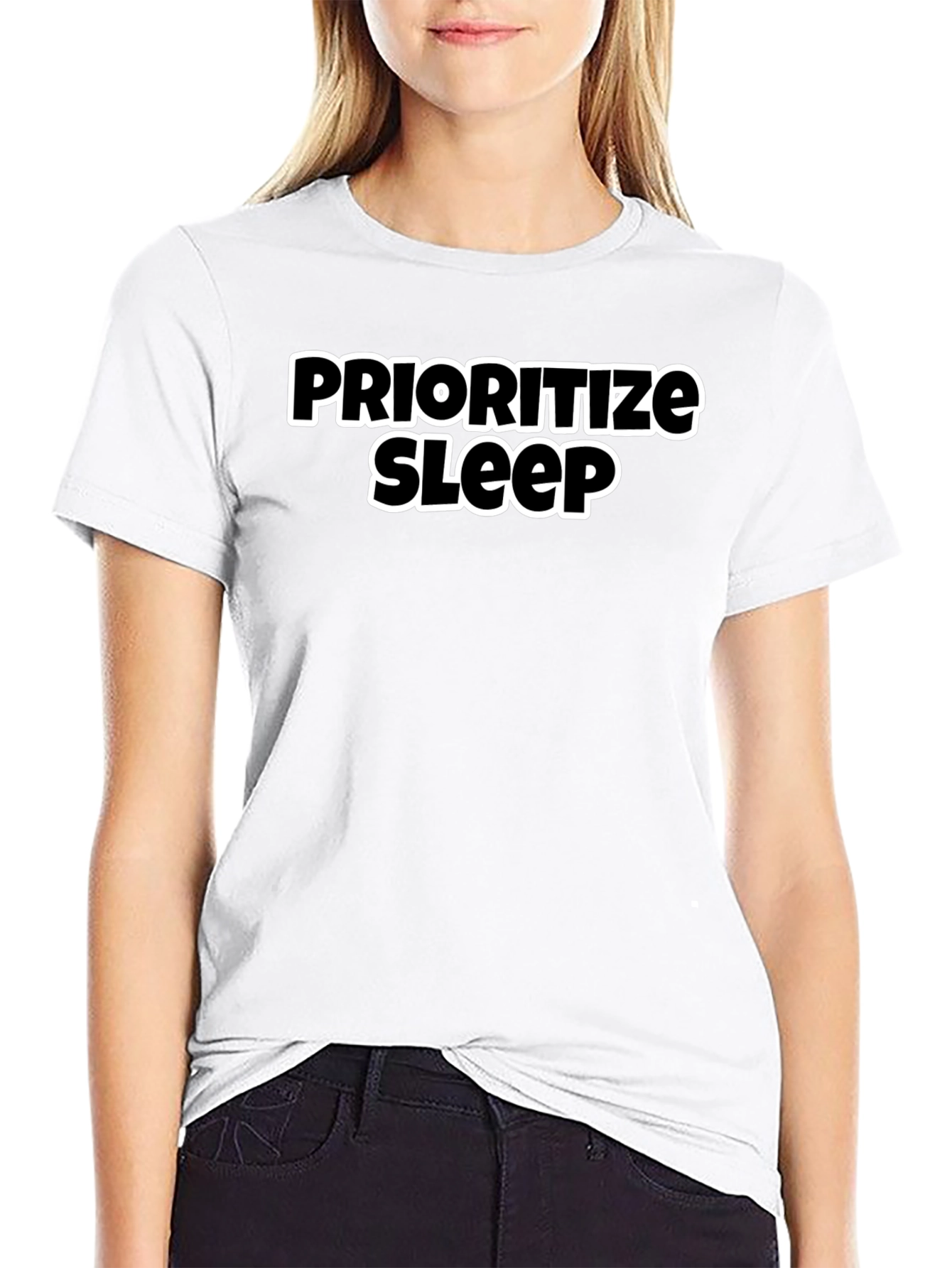 Black Prioritize Sleep Black Graphic Tee view 9