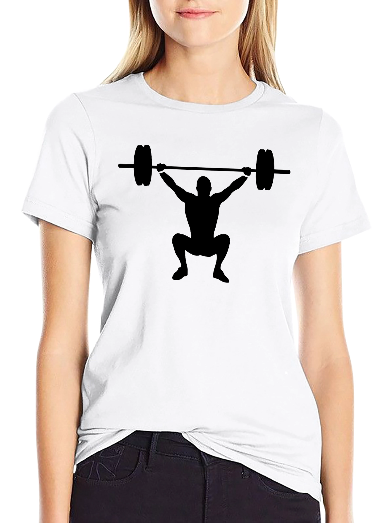 Black Weightlifting Graphic Tee - Black Unisex T-Shirt view 9